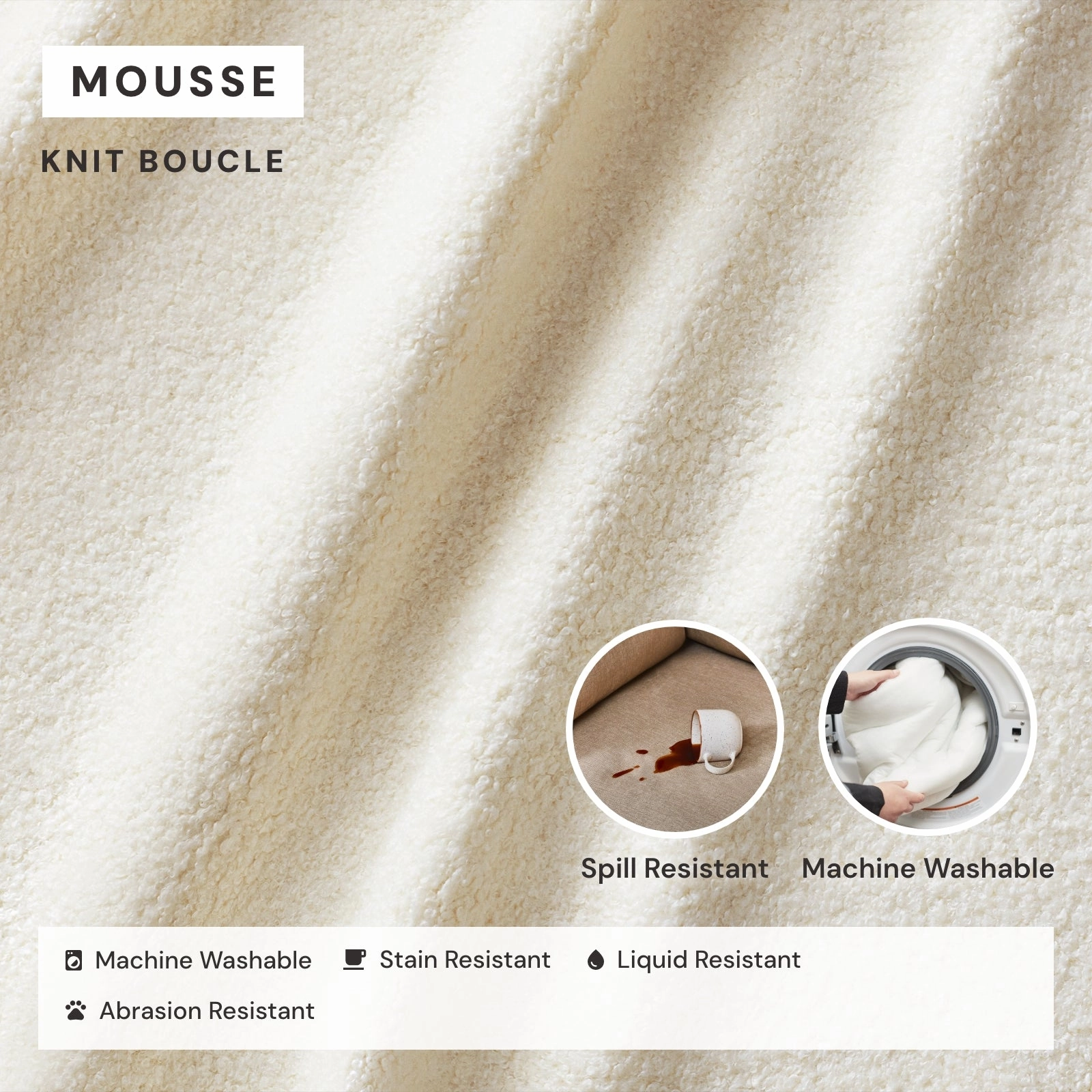 Elevate Comfort Layer Set for Modular Unit | Knit Boucle in Mousse