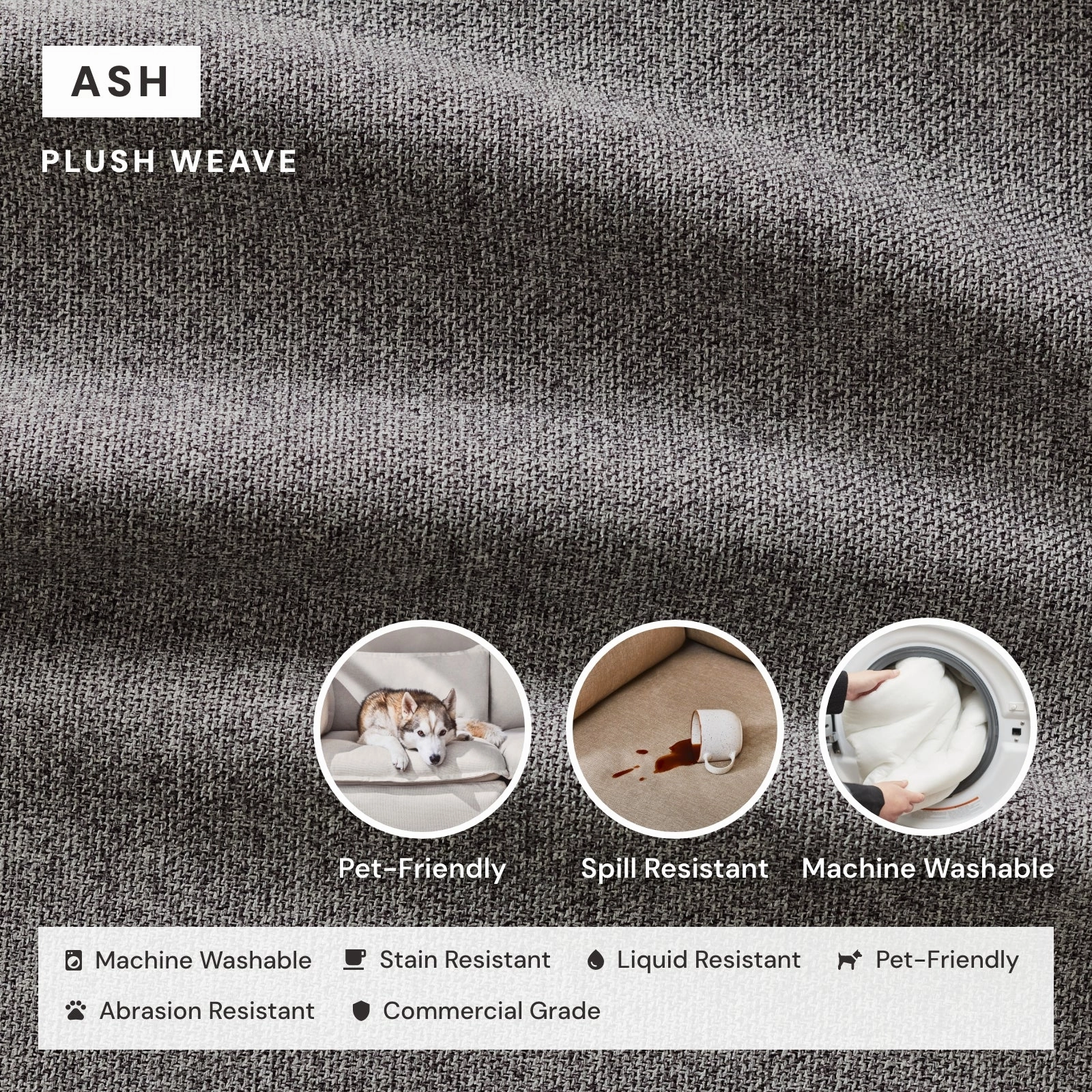 Elevate Comfort Layer Set for Modular Unit | Plush Weave in Ash