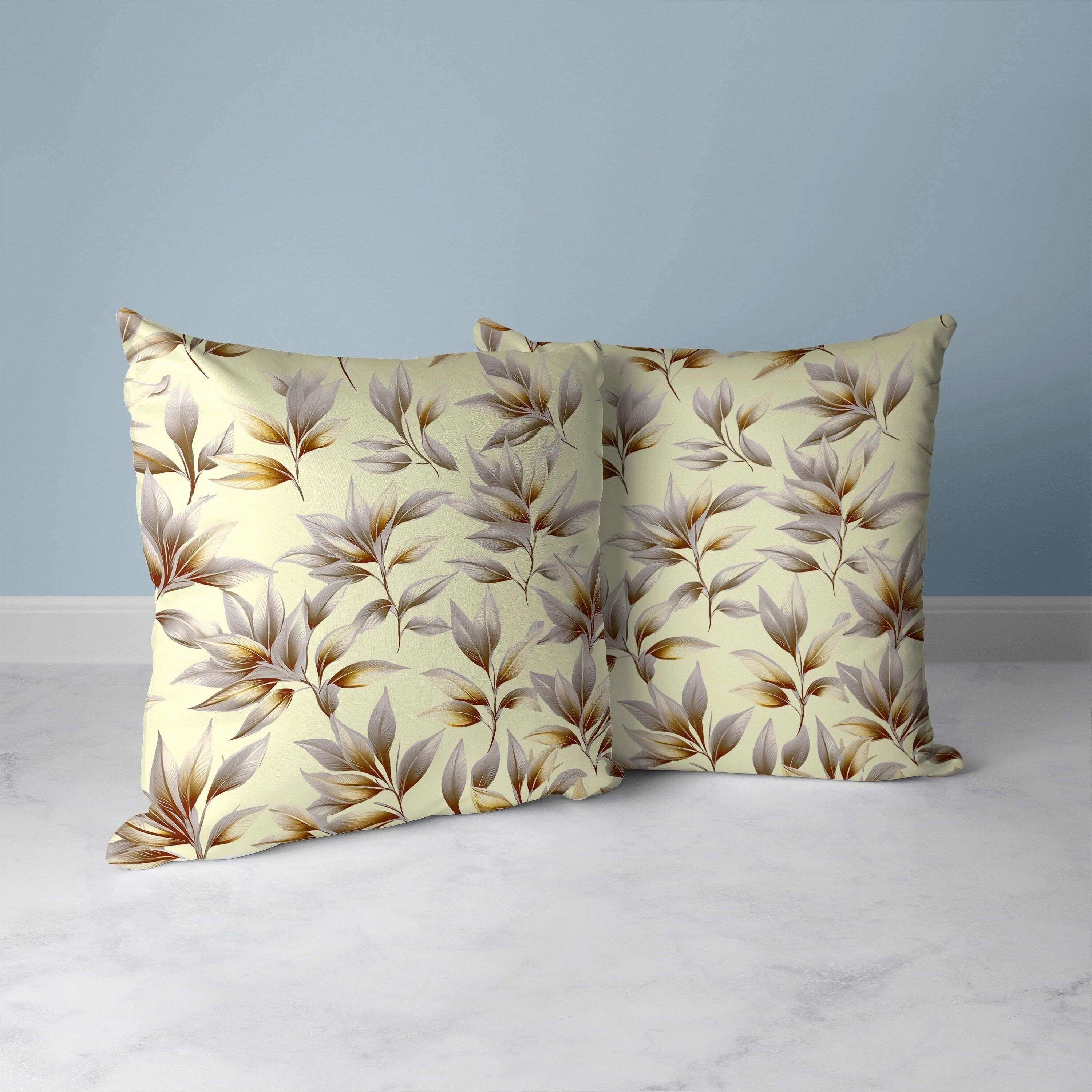 Enchanted Leaflet Faux Suede Reversible Throw Pillow Silver and Gold