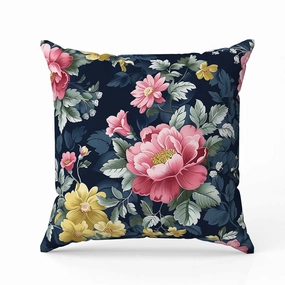 English Twilight Faux Suede Reversible Throw Pillow Blue and Pink