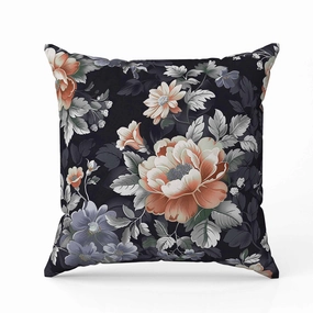 English Twilight Indoor/Outdoor Reversible Throw Pillow Gray and Orange