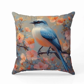 Floral Guest Faux Suede Reversible Throw Pillow Blue and Pink