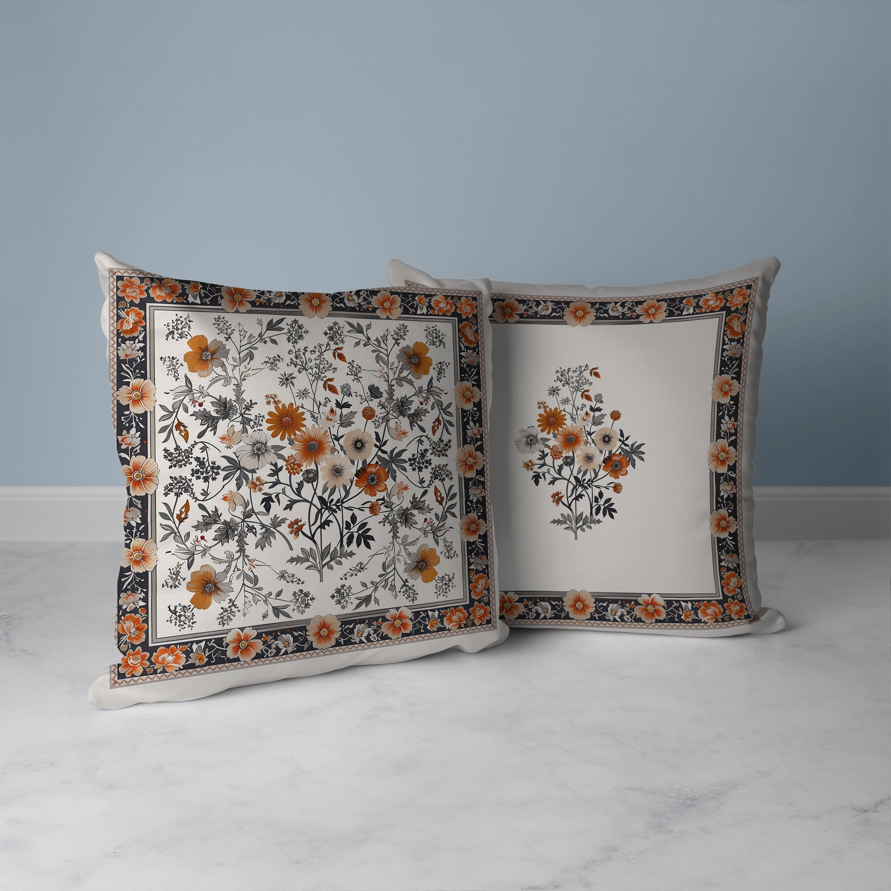 Garden Glory Faux Suede Reversible Throw Pillow Orange and Peach