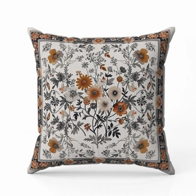 Garden Glory Faux Suede Reversible Throw Pillow Orange and Peach
