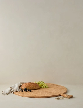Handcrafted Round Pine Serving Board by etHOME