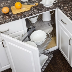 Hardware Resources Sliding Basket Blind Corner Cabinet Organizer for