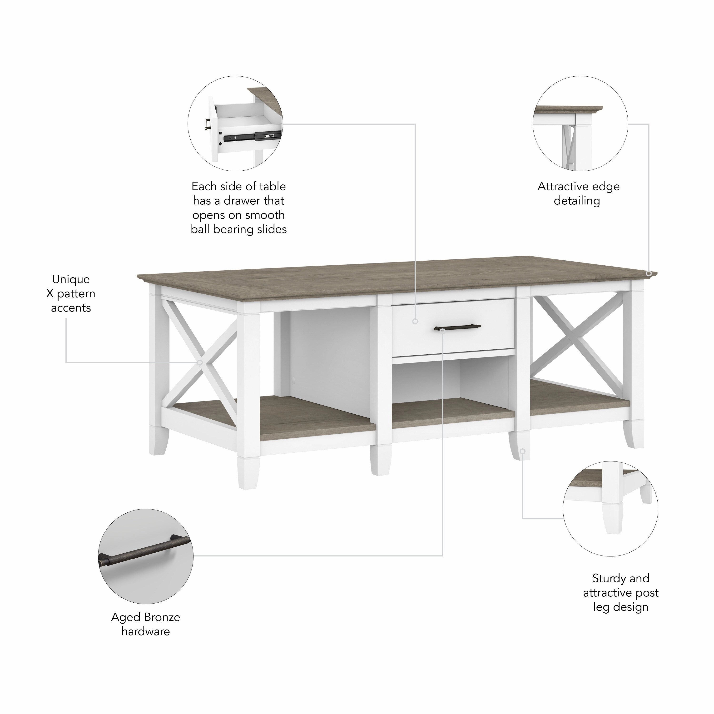 Key West Coffee Table with Storage by Bush Furniture