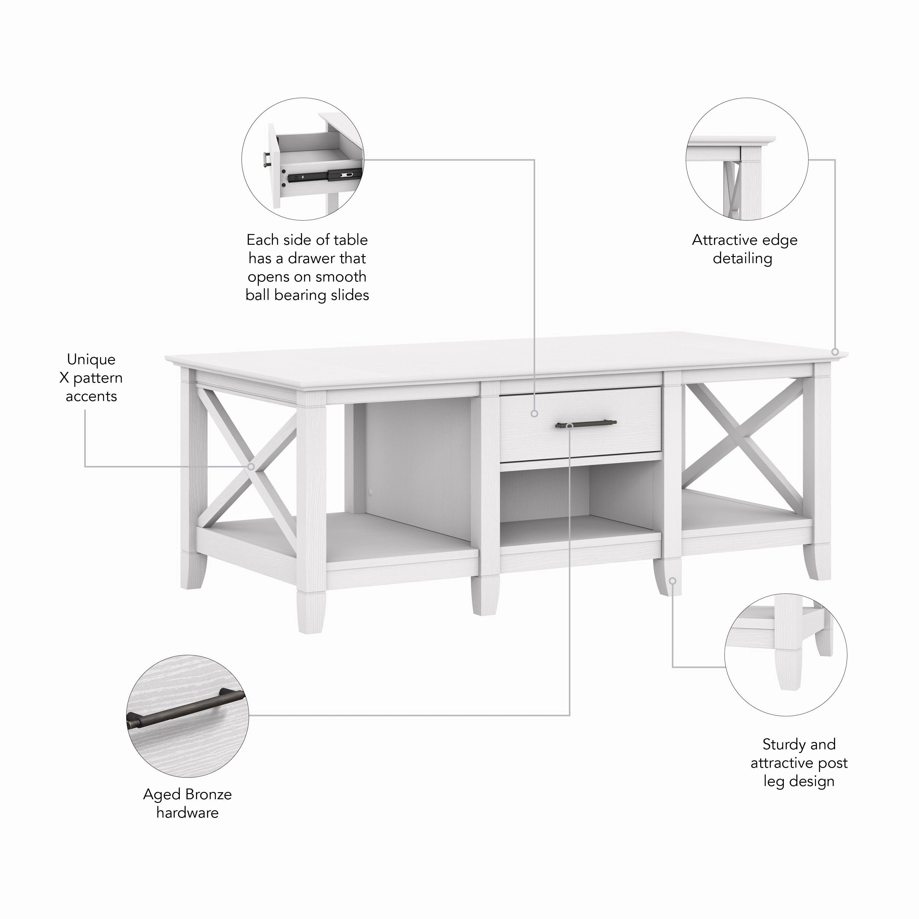 Key West Coffee Table with Storage by Bush Furniture