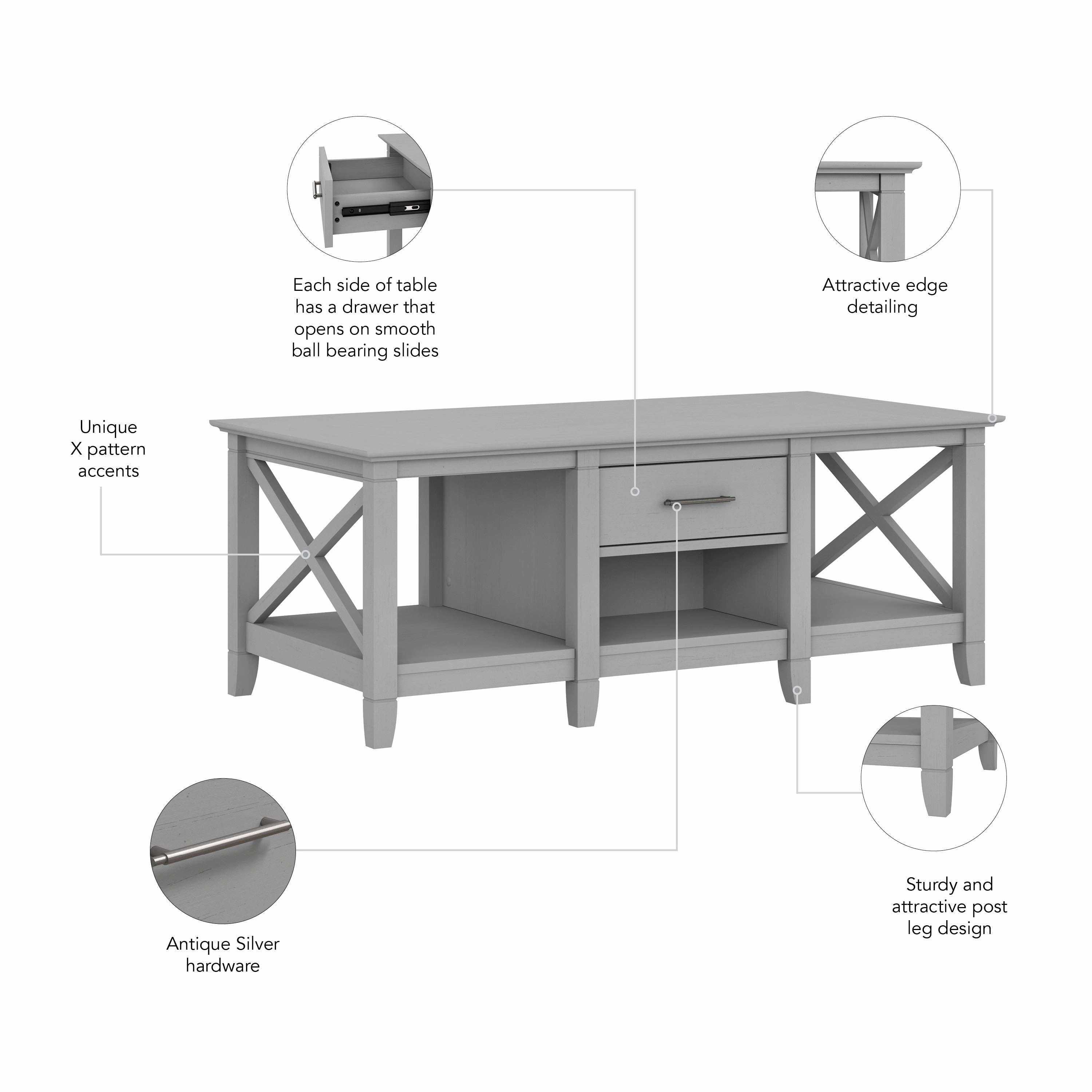 Key West Coffee Table with Storage by Bush Furniture