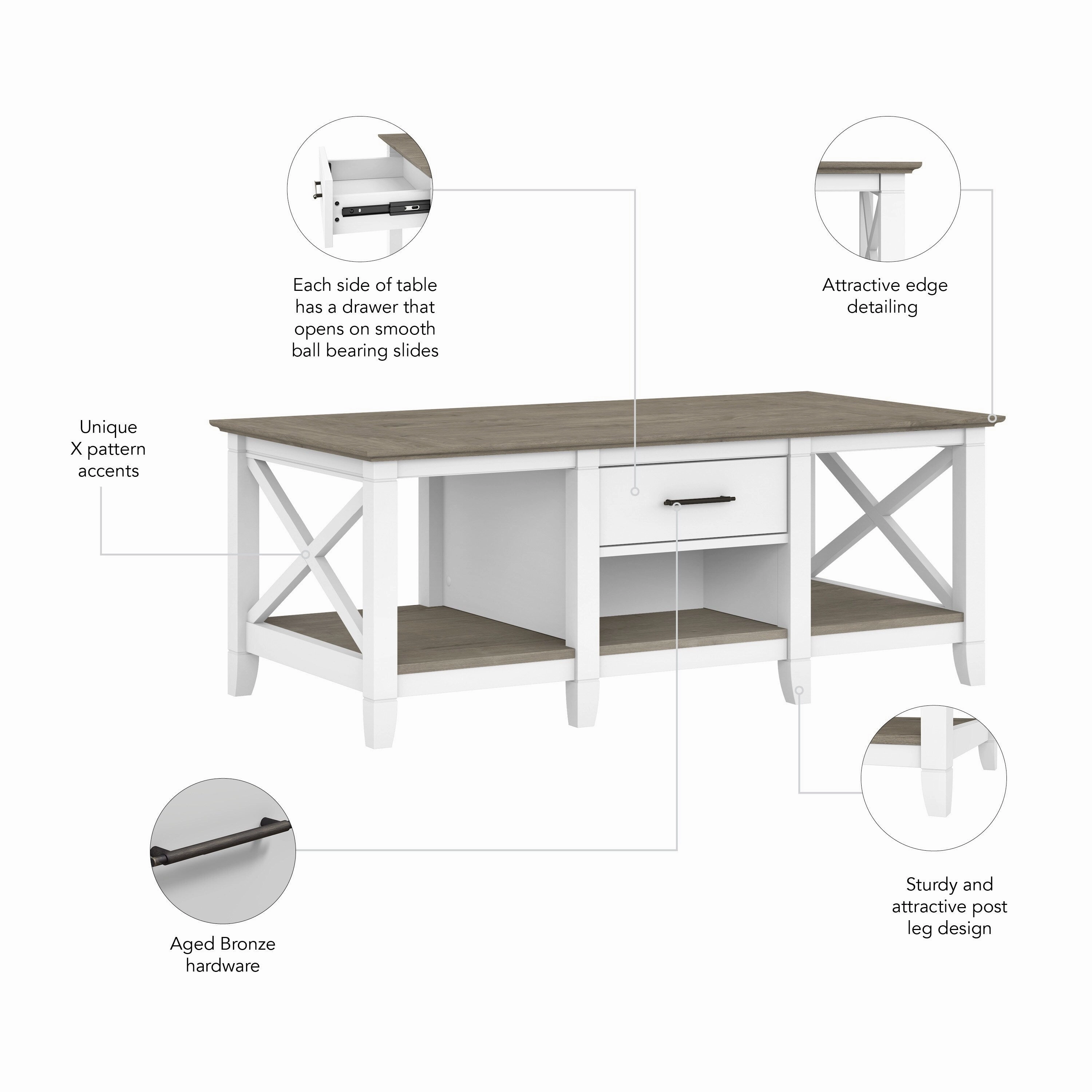 Key West Coffee Table with Storage by Bush Furniture