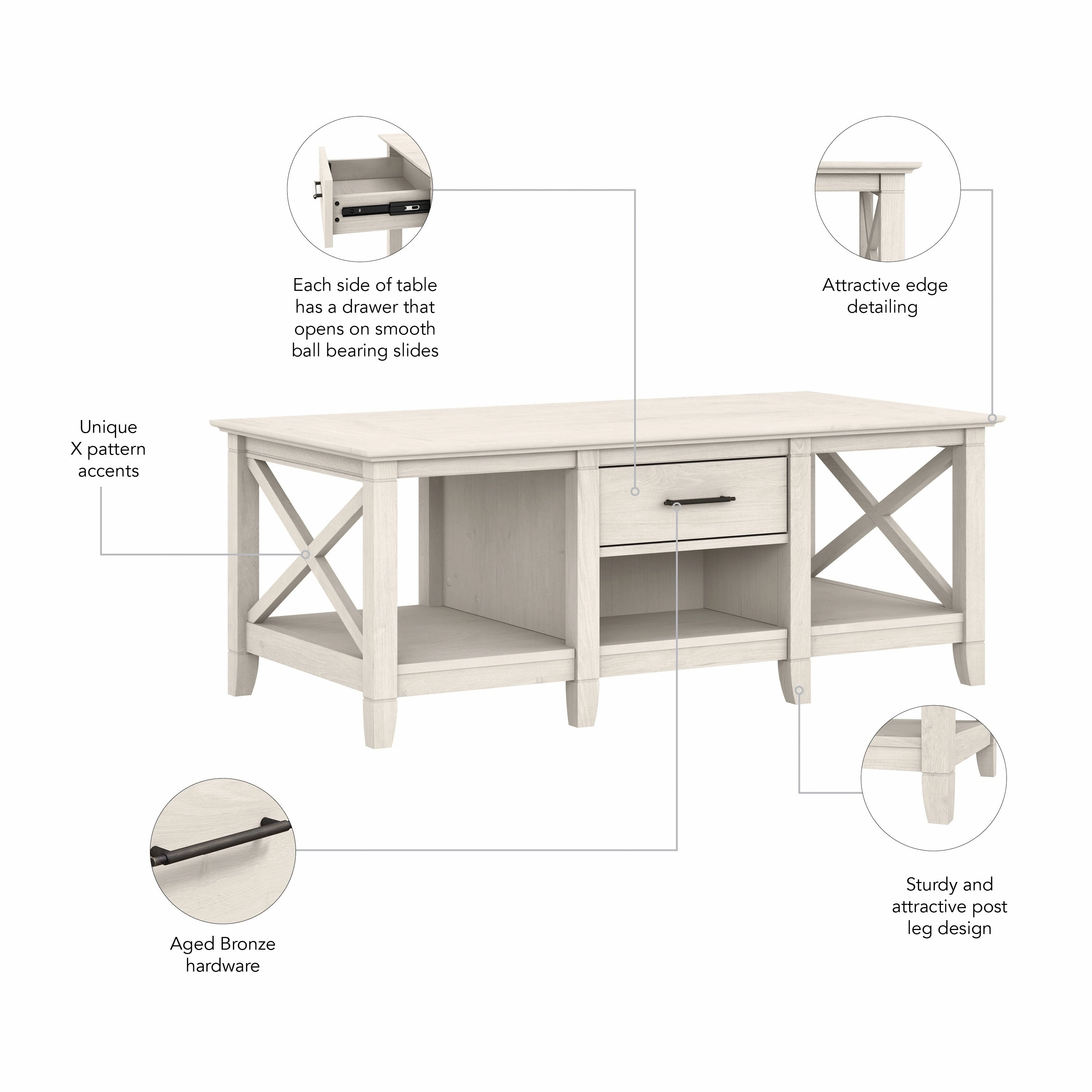 Key West Coffee Table with Storage by Bush Furniture