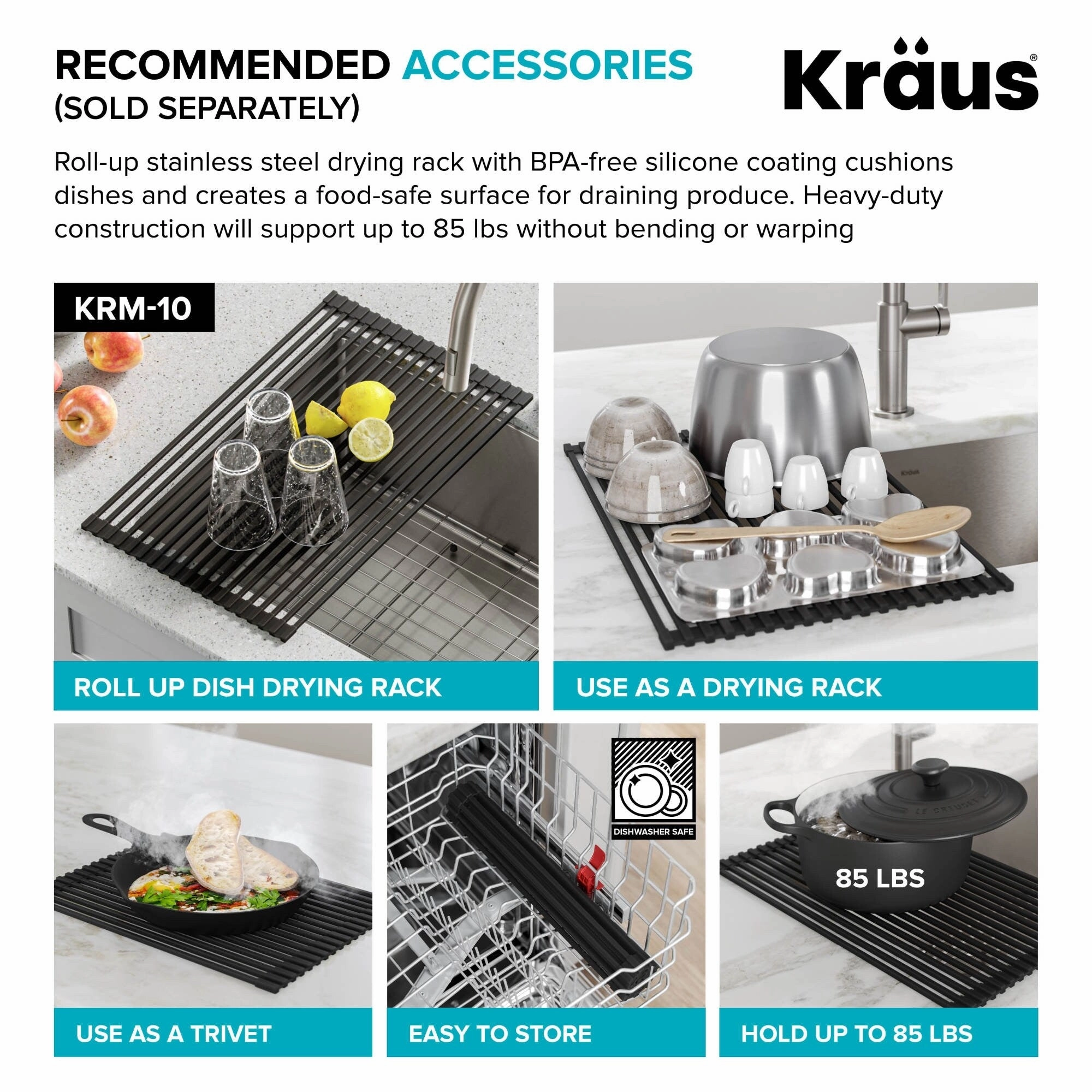 Kraus Dex 33 Single Basin 16 Gauge Stainless Steel Kitchen Sink for
