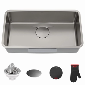 Kraus Dex 33 Single Basin 16 Gauge Stainless Steel Kitchen Sink for