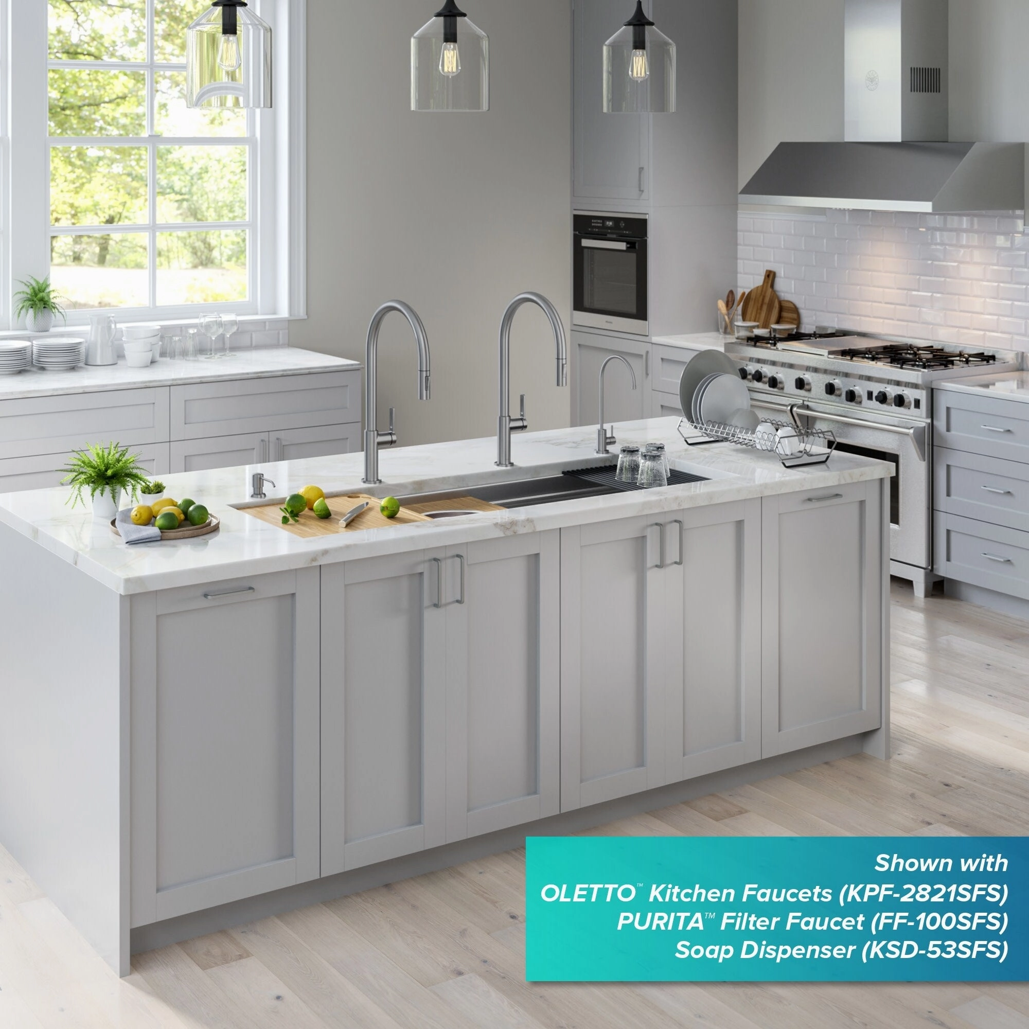 Kraus Kore 57 Undermount Single Bowl Kitchen Sink with Accessories