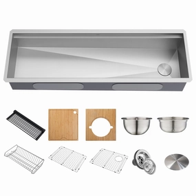 Kraus Kore 57 Undermount Single Bowl Kitchen Sink with Accessories