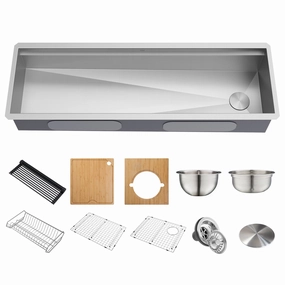 Kraus Kore 57 Undermount Single Bowl Kitchen Sink with Accessories