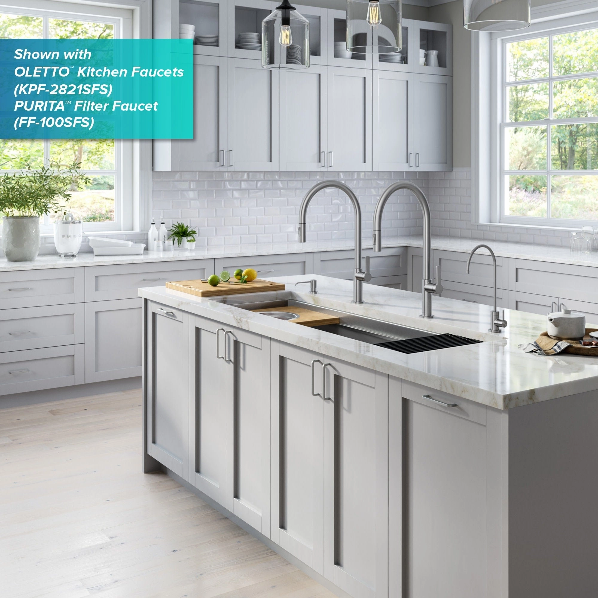 Kraus Kore 57 Undermount Single Bowl Kitchen Sink with Accessories