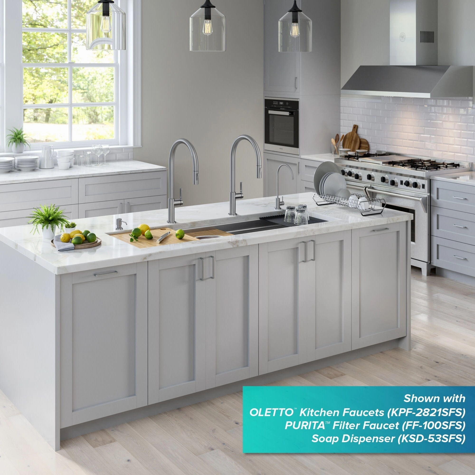 Kraus Kore 57 Undermount Single Bowl Kitchen Sink with Accessories