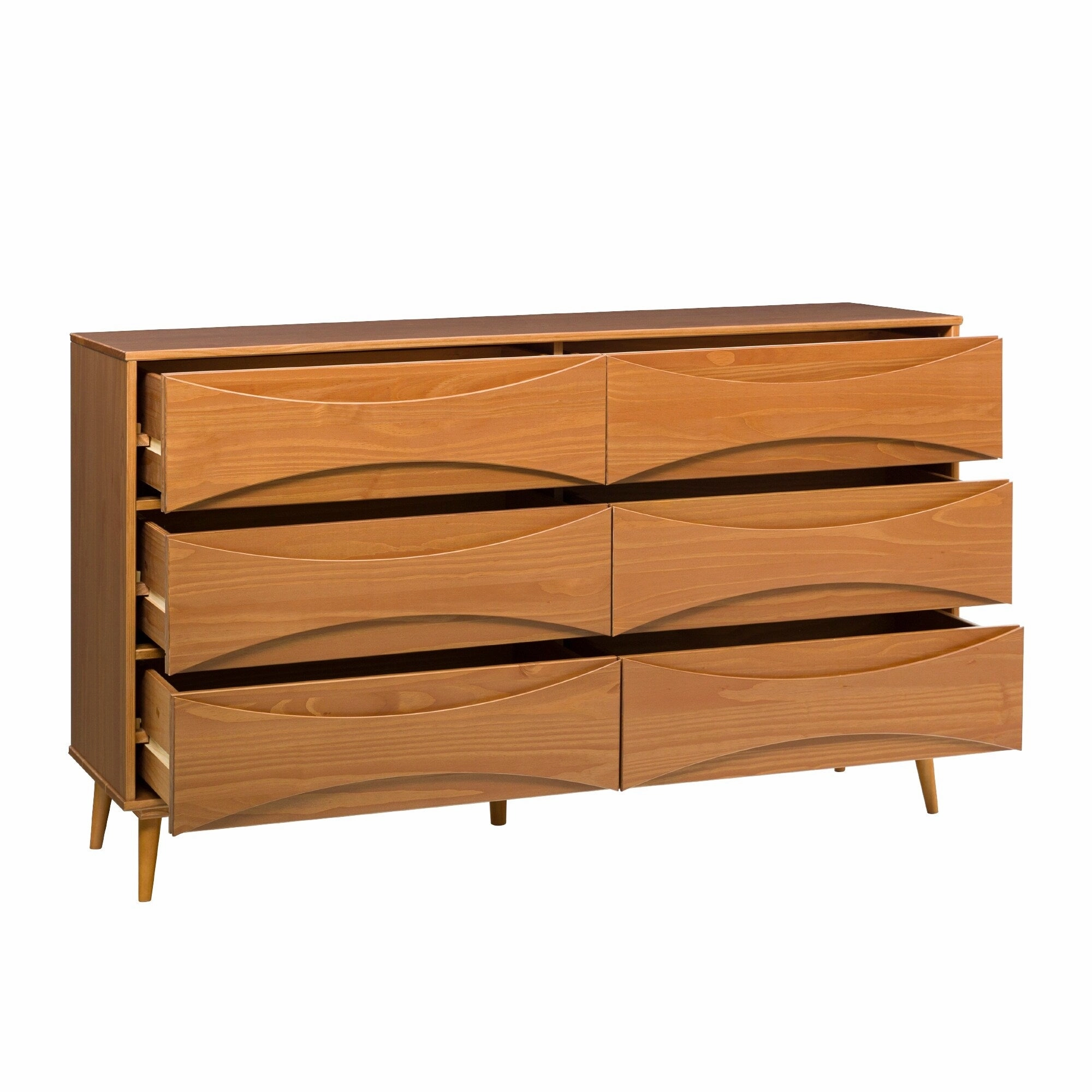 Middlebrook Designs Mid-Century 6-Drawer Solid Wood Dresser