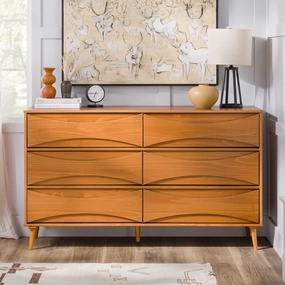 Middlebrook Designs Mid-Century 6-Drawer Solid Wood Dresser