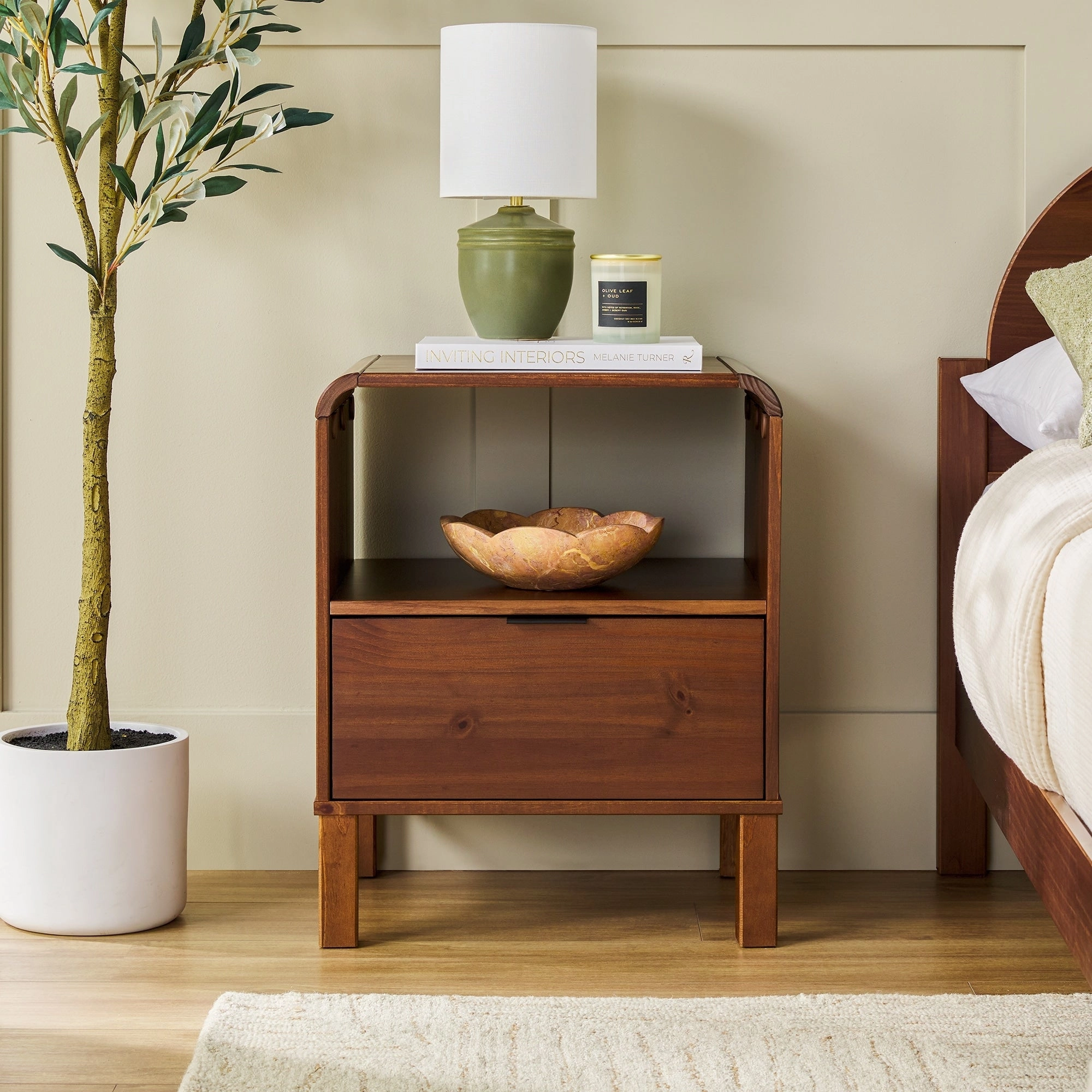 Middlebrook Designs Minimalist Curved-Top Nightstand