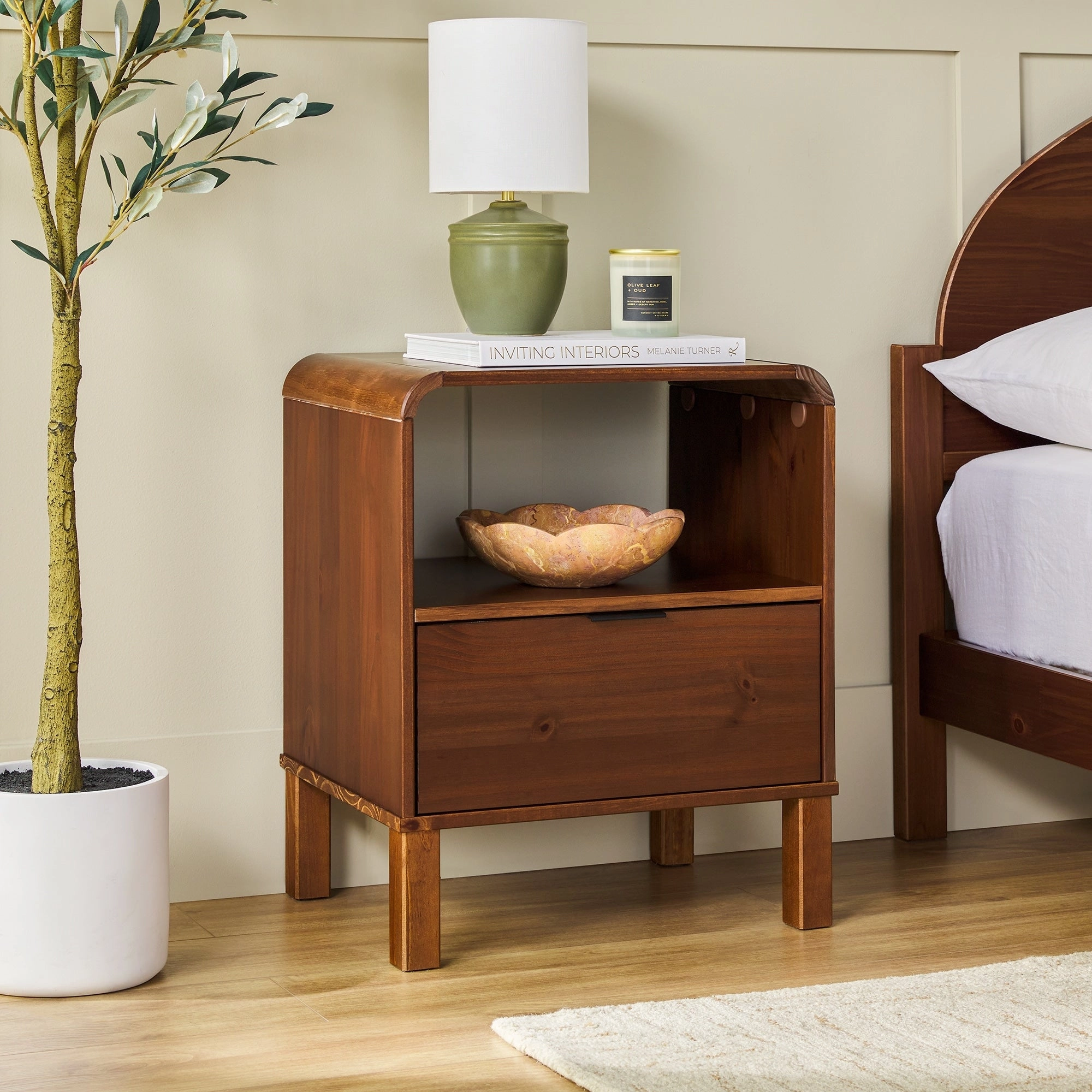 Middlebrook Designs Minimalist Curved-Top Nightstand