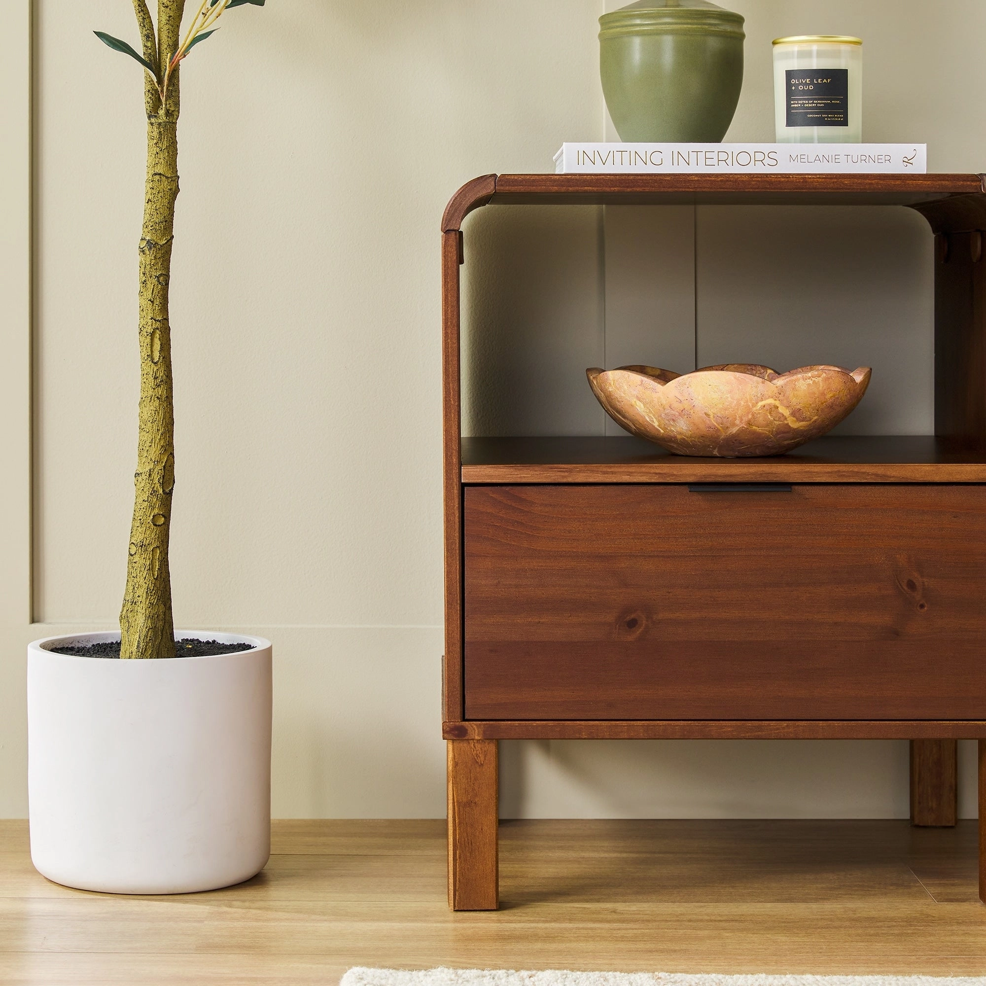 Middlebrook Designs Minimalist Curved-Top Nightstand