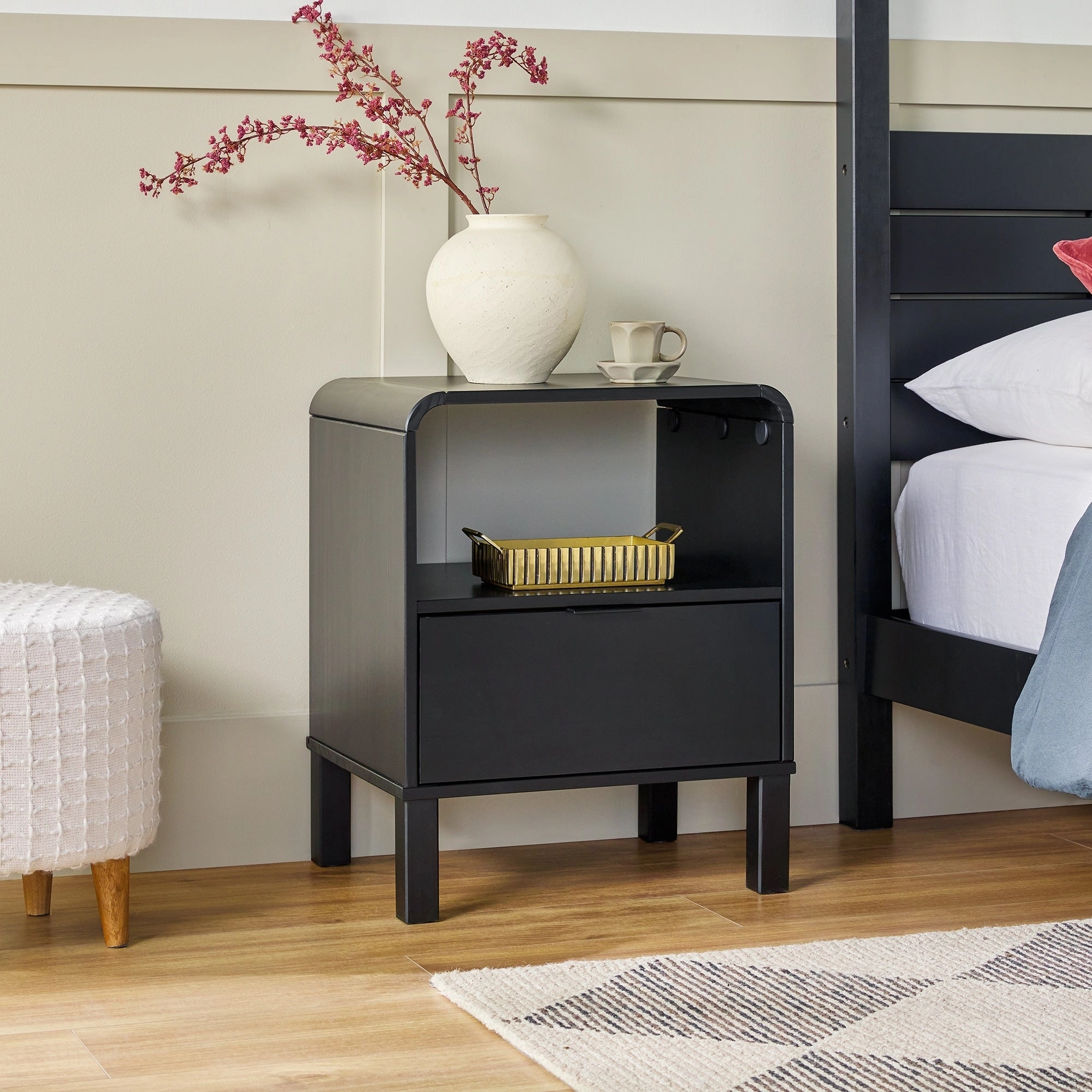 Middlebrook Designs Minimalist Curved-Top Nightstand