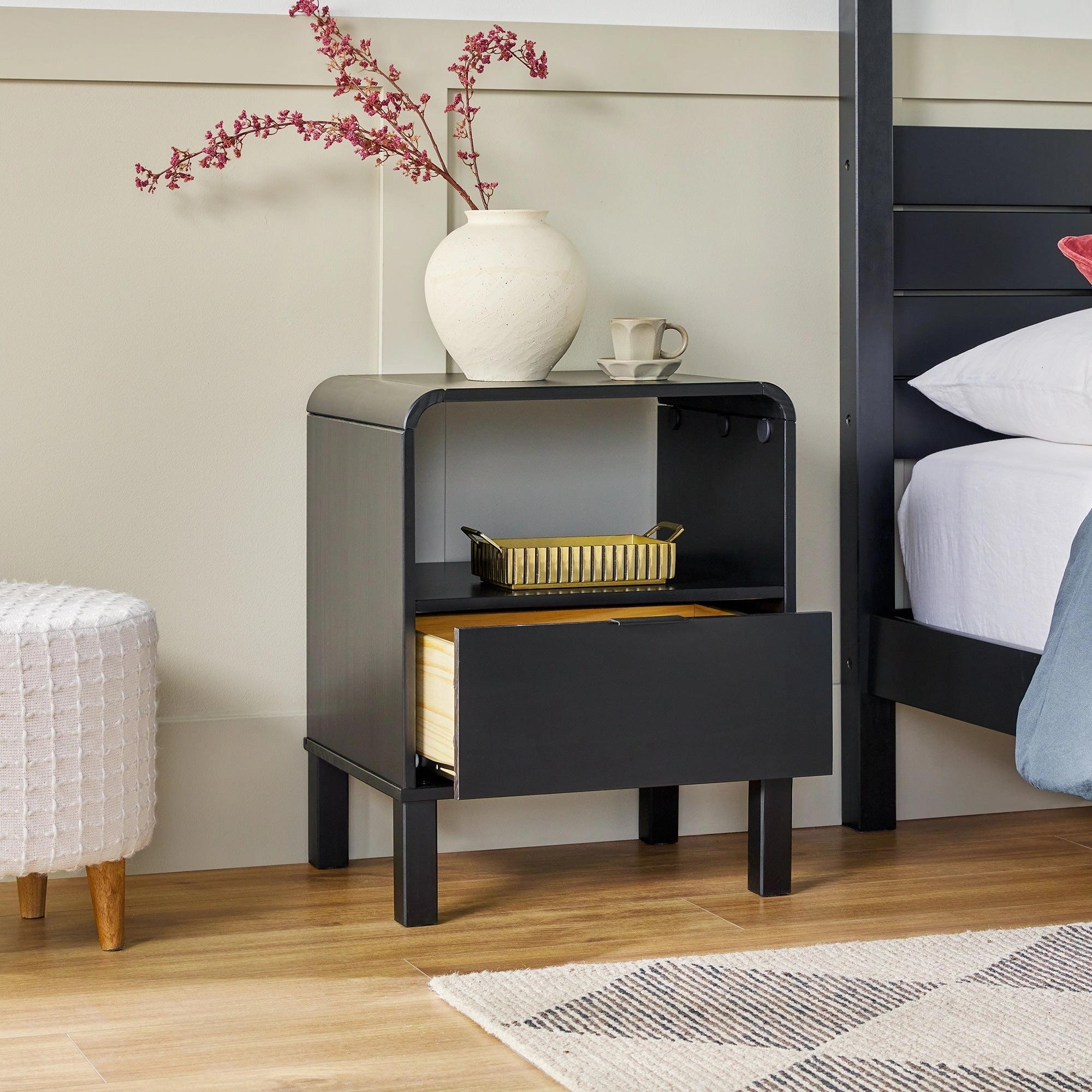 Middlebrook Designs Minimalist Curved-Top Nightstand