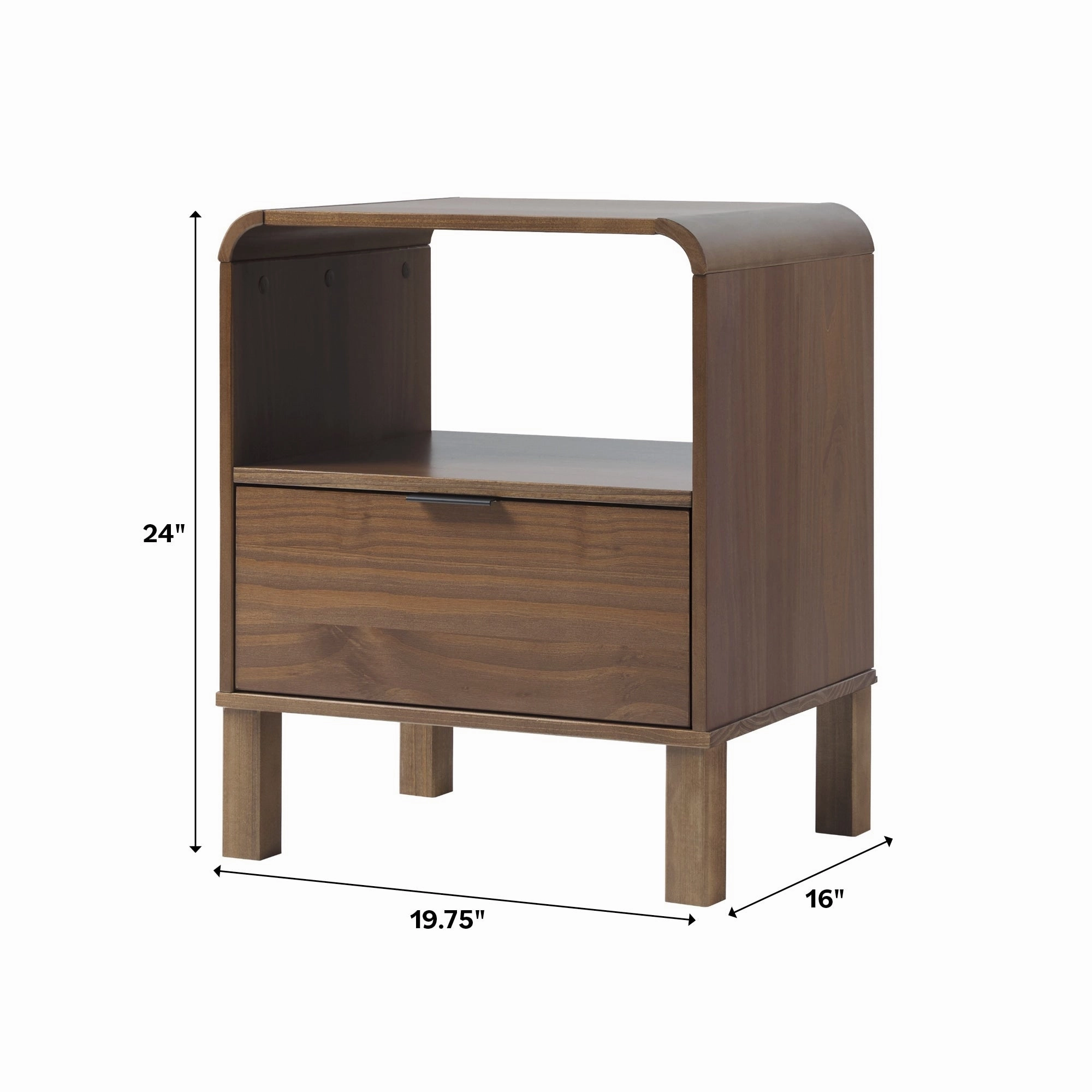 Middlebrook Designs Minimalist Curved-Top Nightstand (Set of 2)