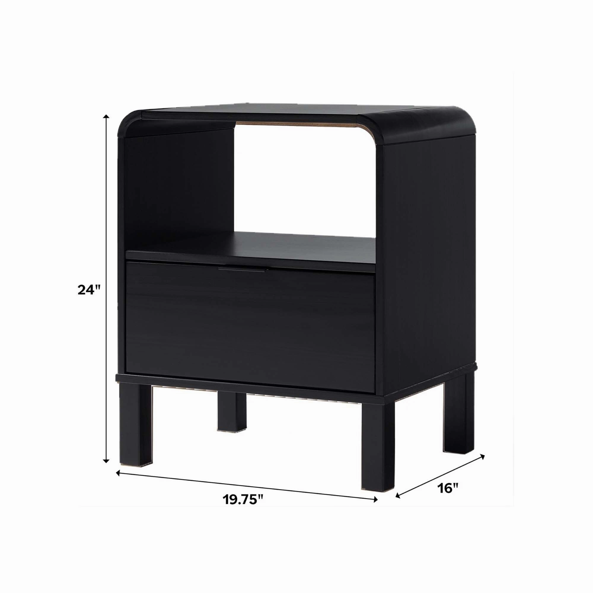 Middlebrook Designs Minimalist Curved-Top Nightstand (Set of 2)