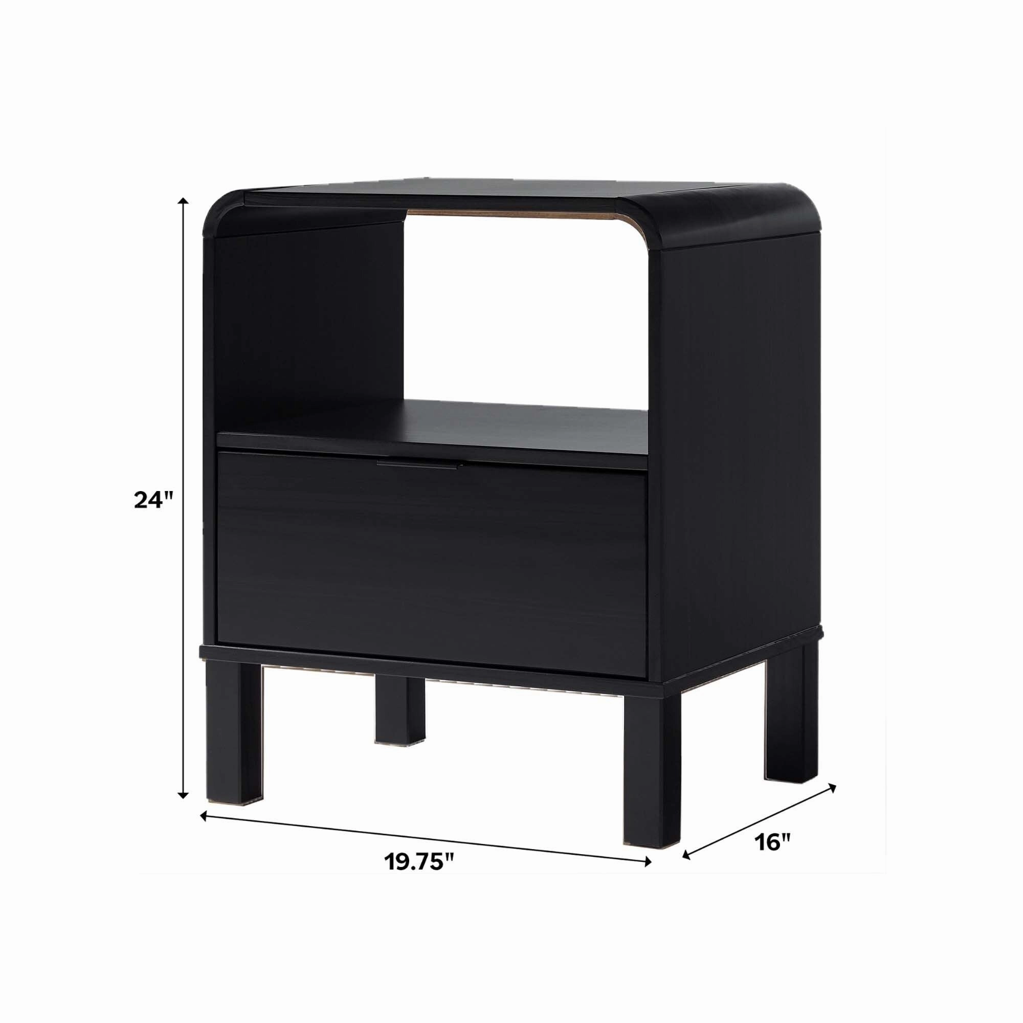 Middlebrook Designs Minimalist Curved-Top Nightstand (Set of 2)