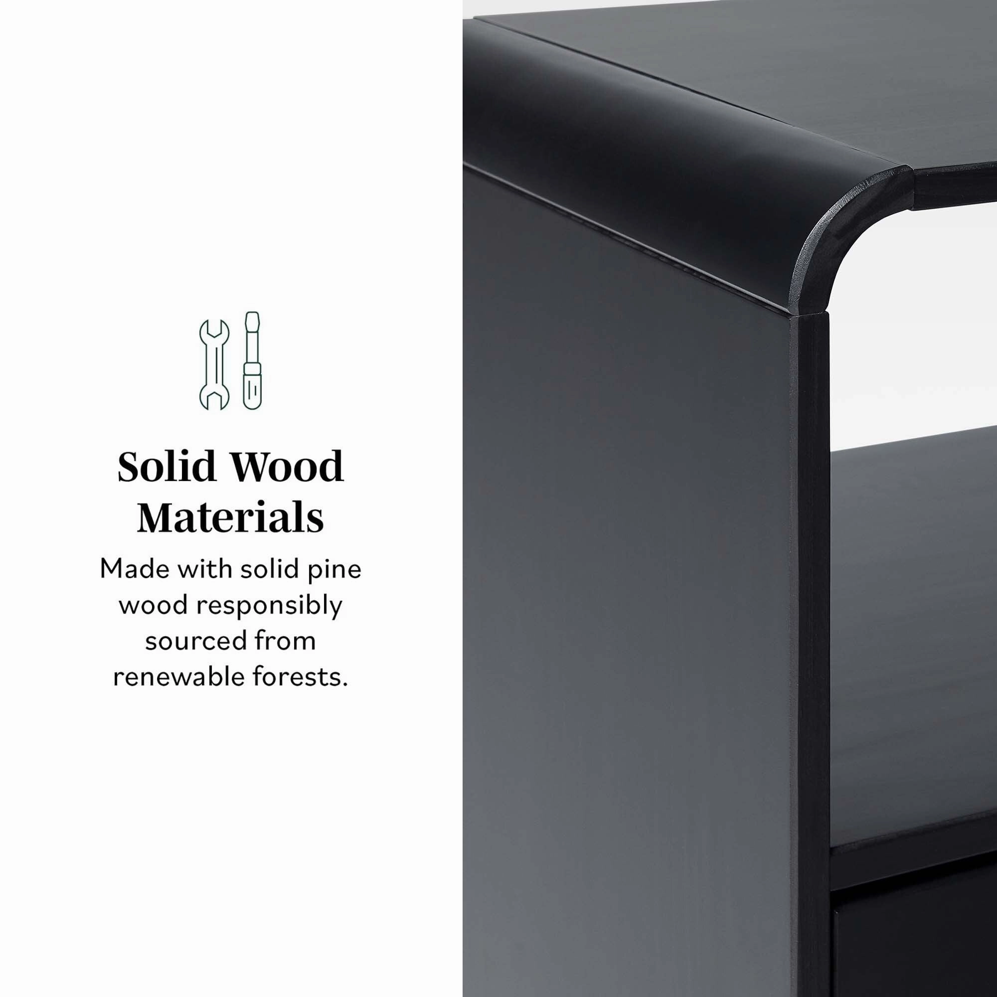 Middlebrook Designs Minimalist Curved-Top Nightstand (Set of 2)
