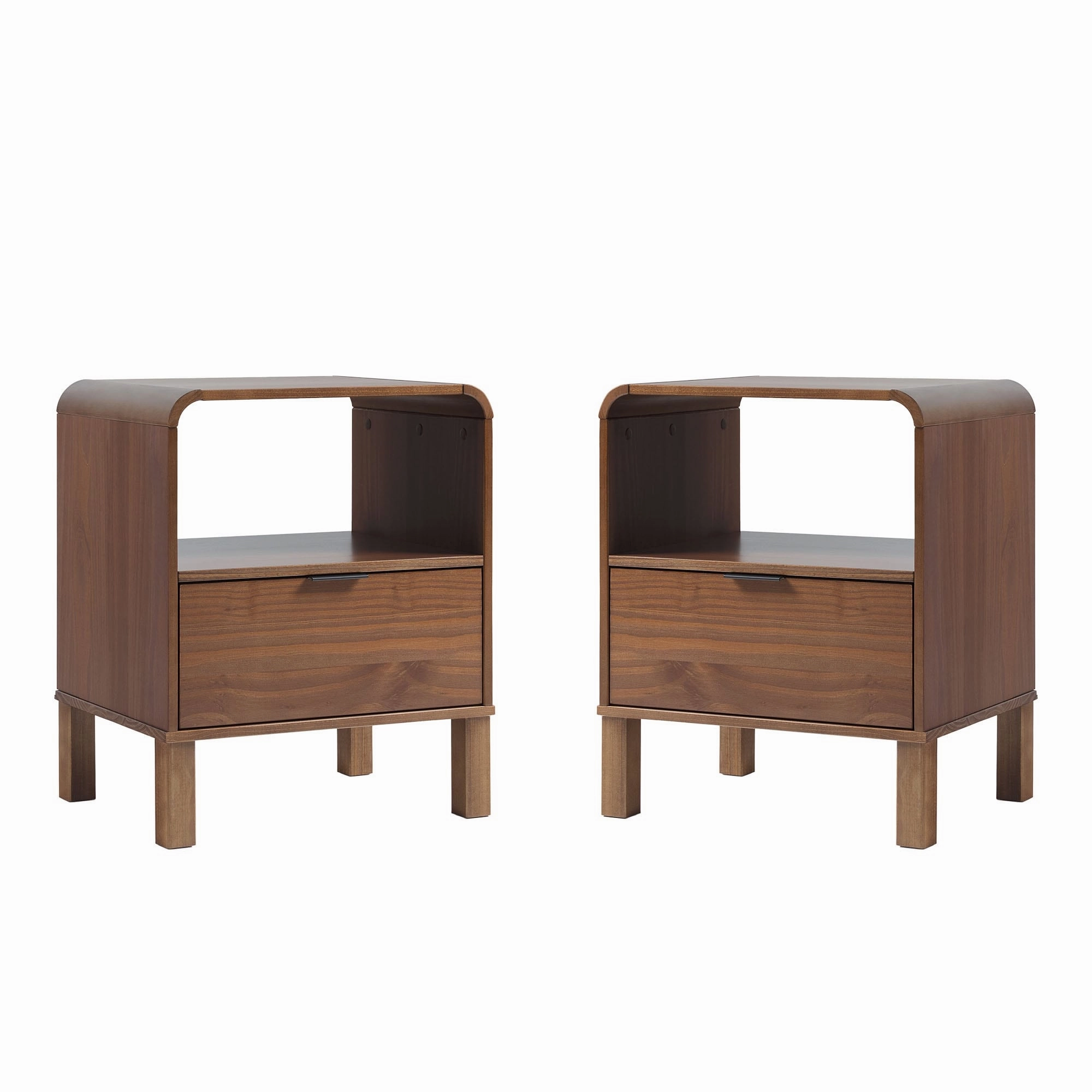 Middlebrook Designs Minimalist Curved-Top Nightstand (Set of 2)