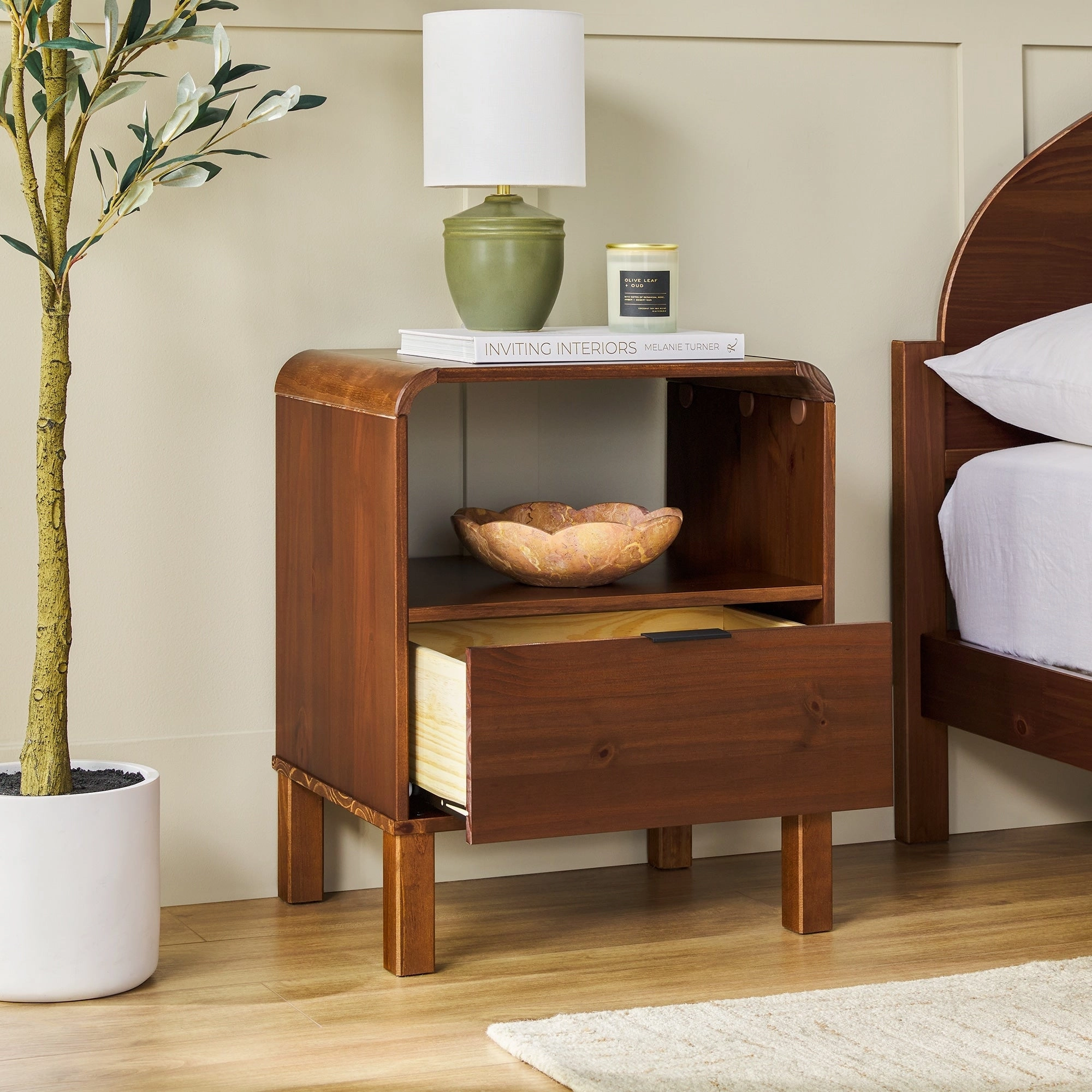 Middlebrook Designs Minimalist Curved-Top Nightstand