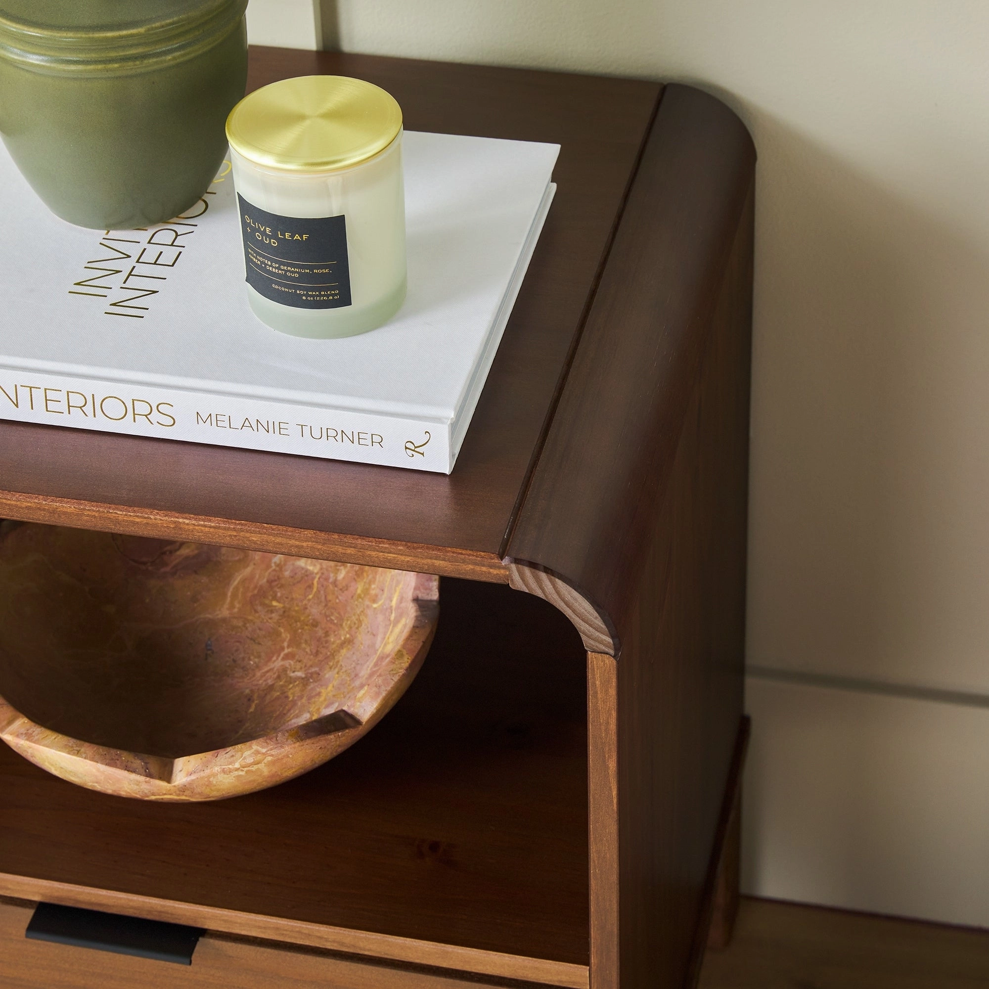 Middlebrook Designs Minimalist Curved-Top Nightstand