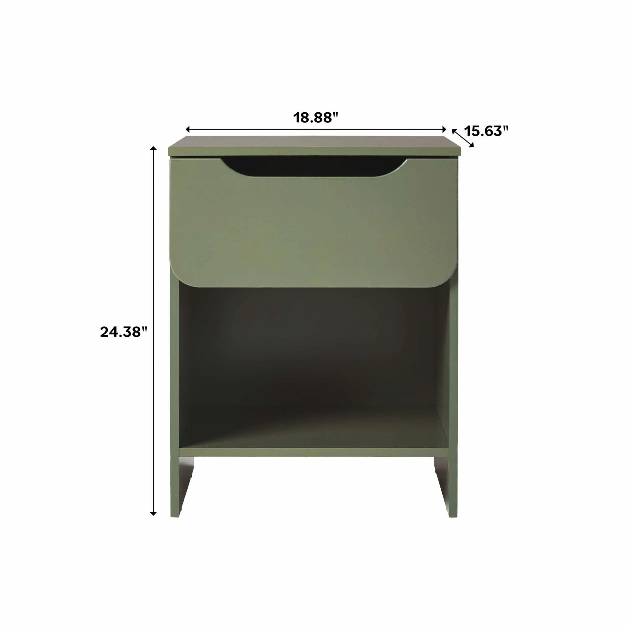 Middlebrook Designs Modern 1-Drawer Nightstand with Cubby