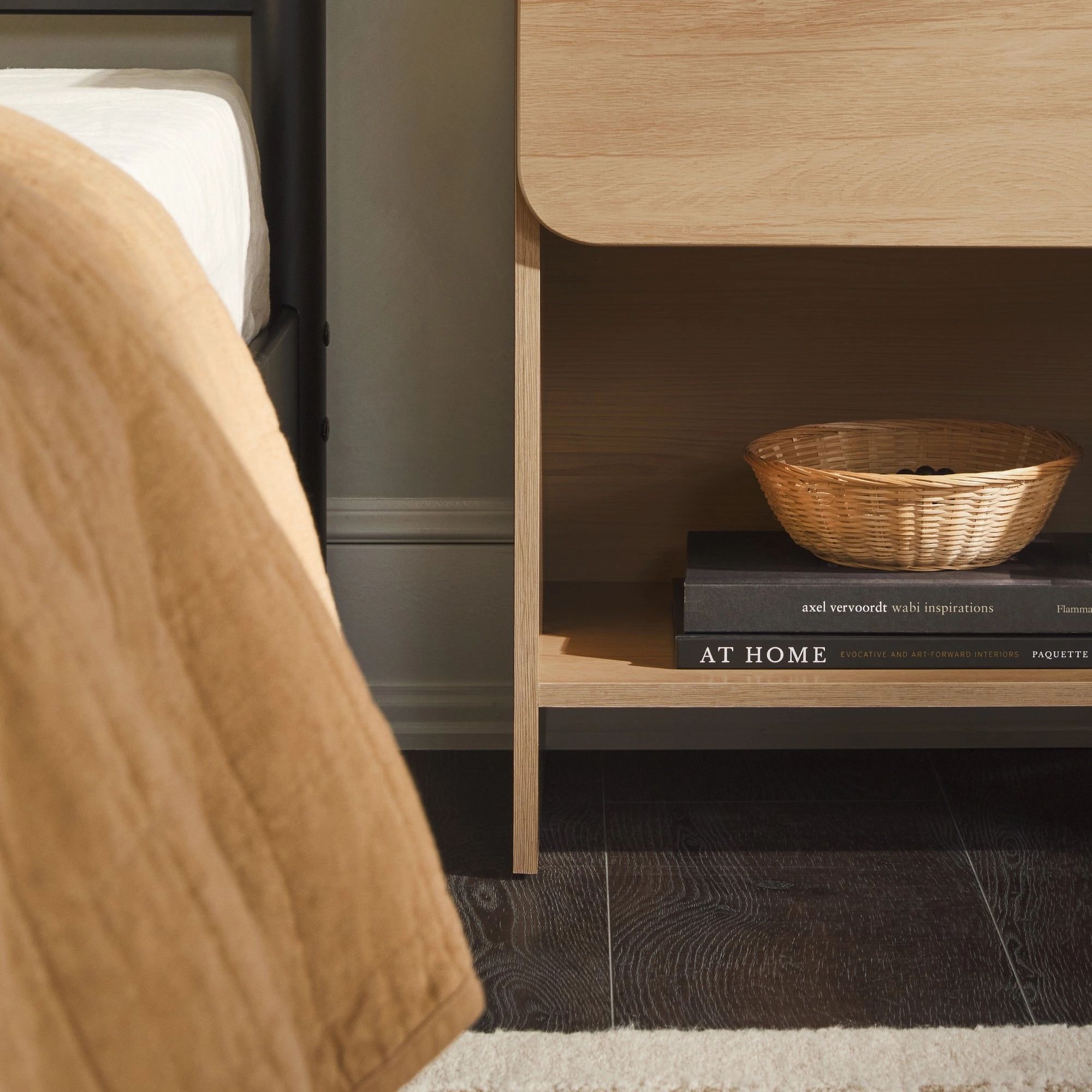 Middlebrook Designs Modern 1-Drawer Nightstand with Cubby