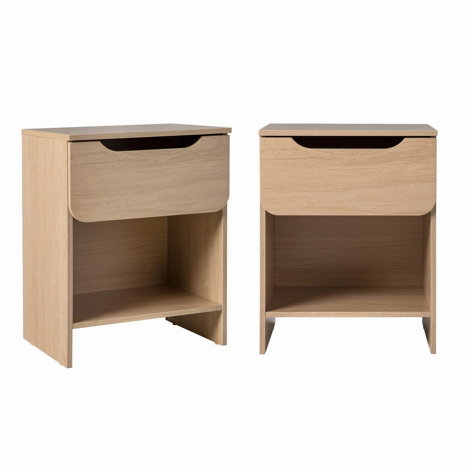 Middlebrook Designs Modern 1-Drawer Nightstand with Cubby (Set of 2)