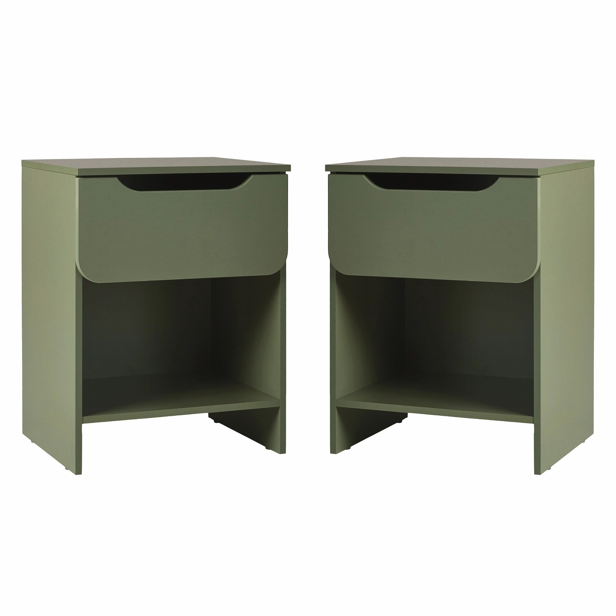 Middlebrook Designs Modern 1-Drawer Nightstand with Cubby (Set of 2)