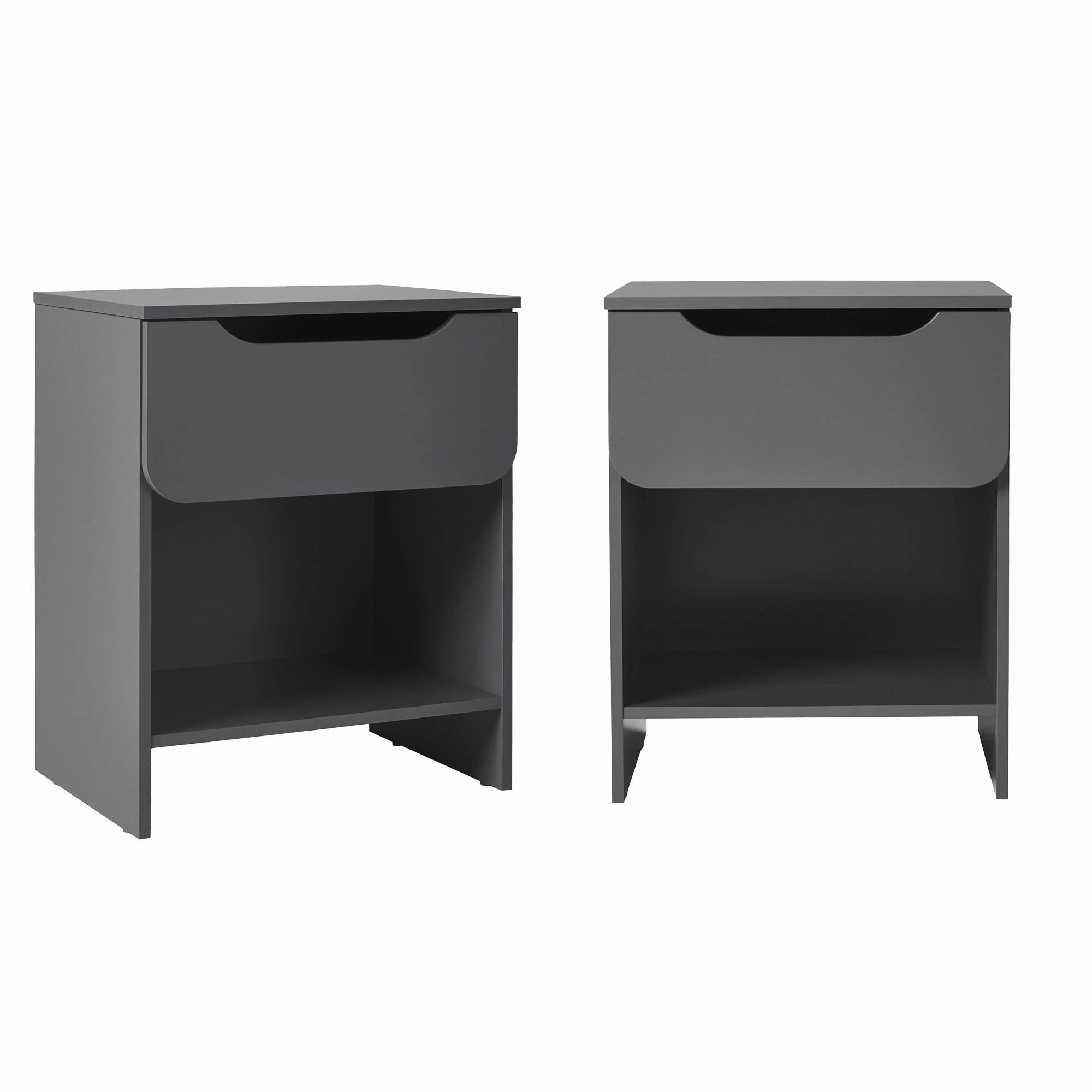 Middlebrook Designs Modern 1-Drawer Nightstand with Cubby (Set of 2)