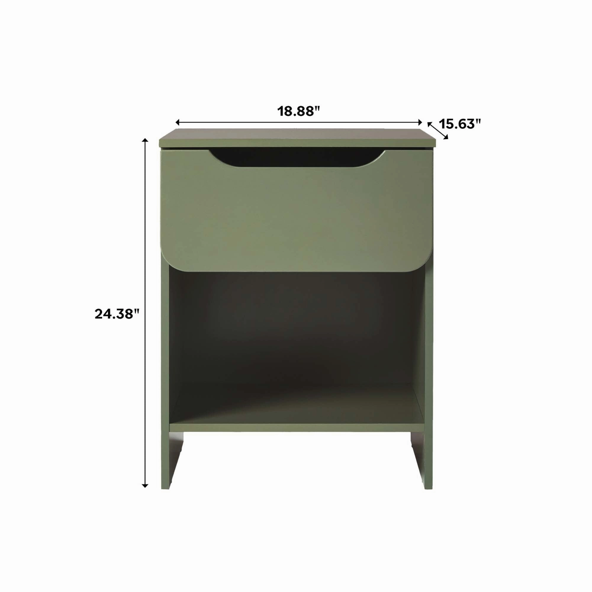 Middlebrook Designs Modern 1-Drawer Nightstand with Cubby (Set of 2)
