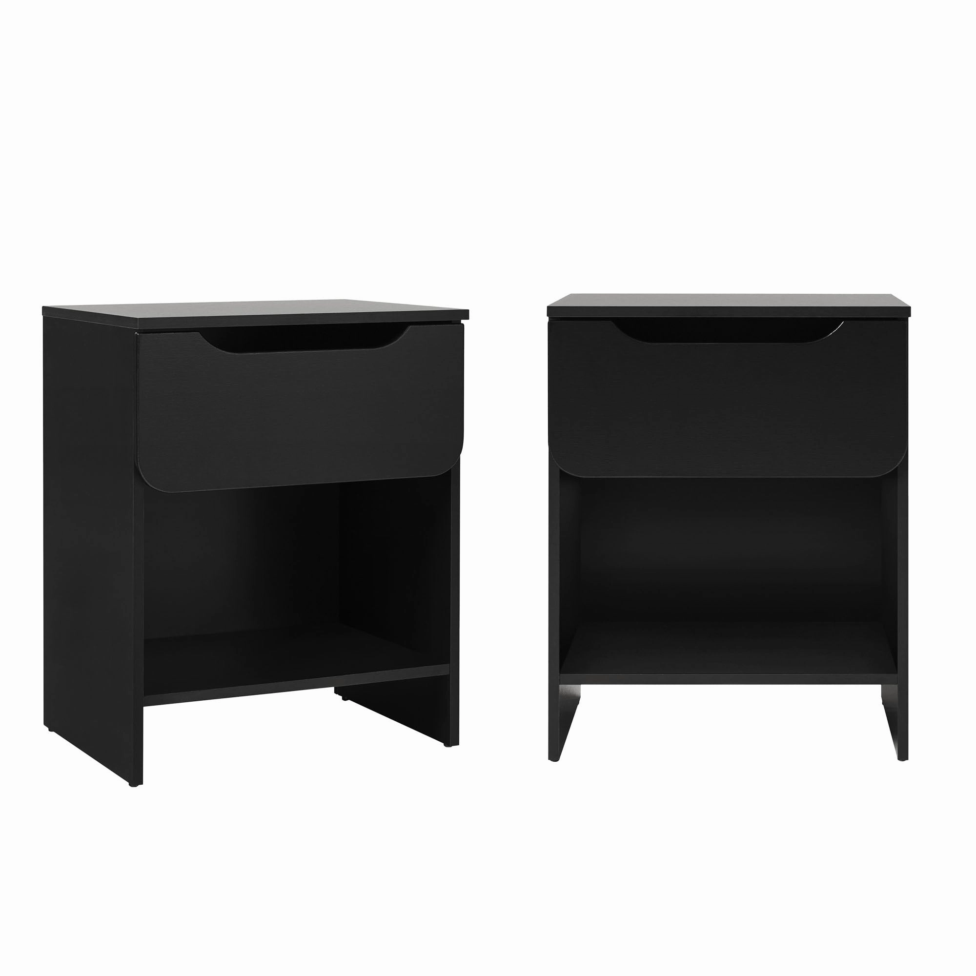 Middlebrook Designs Modern 1-Drawer Nightstand with Cubby (Set of 2)