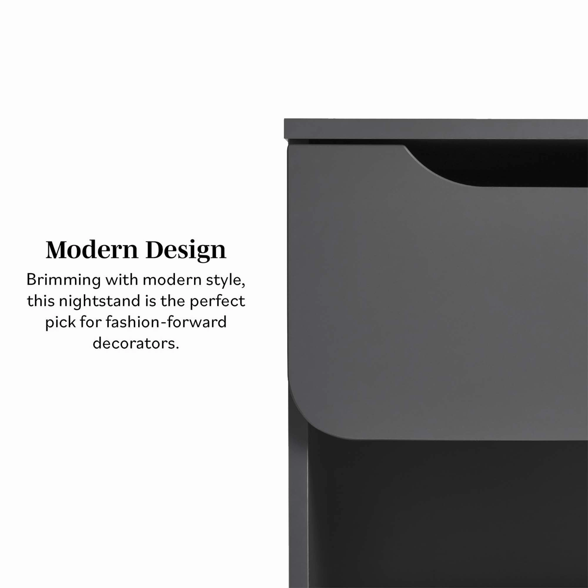Middlebrook Designs Modern 1-Drawer Nightstand with Cubby (Set of 2)