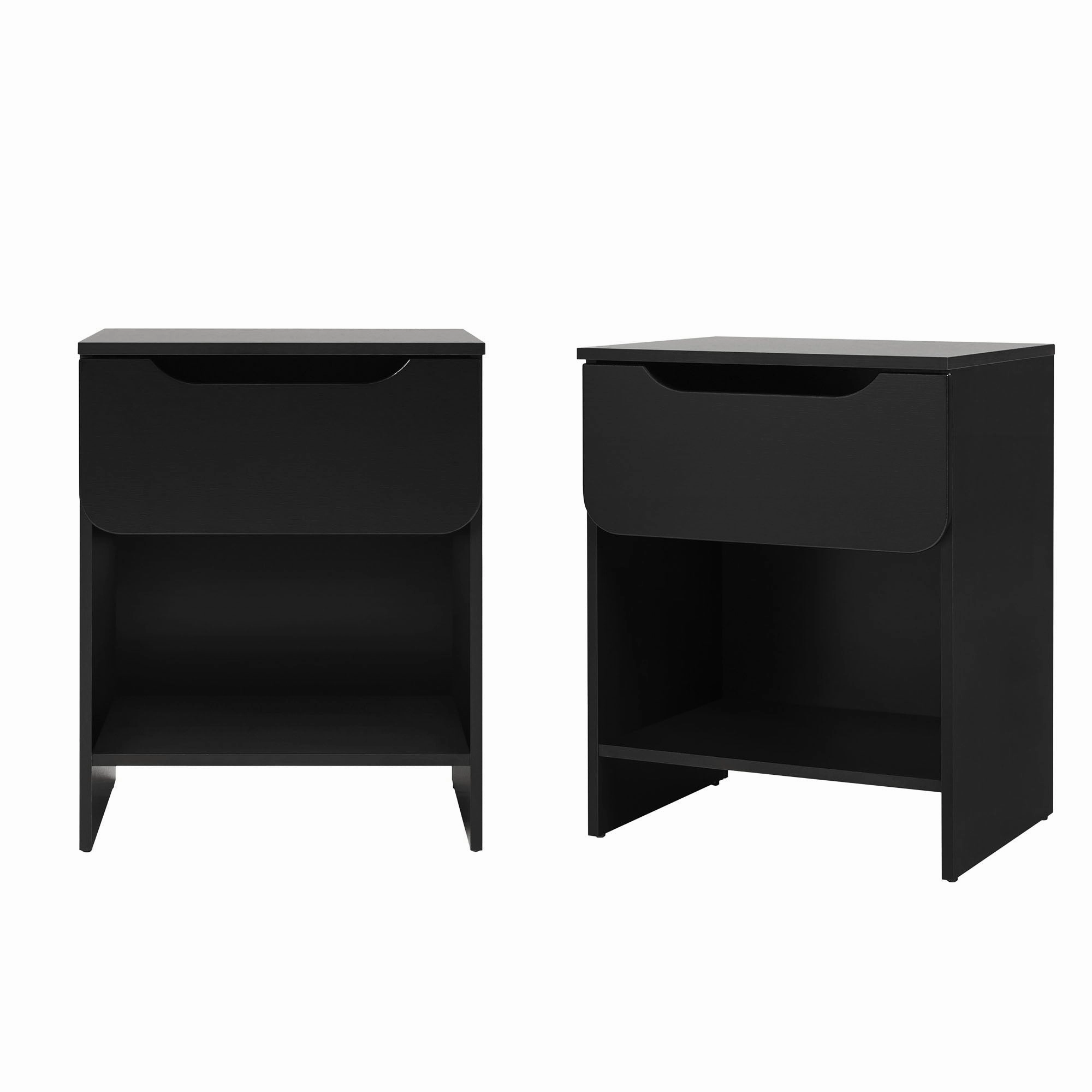 Middlebrook Designs Modern 1-Drawer Nightstand with Cubby (Set of 2)