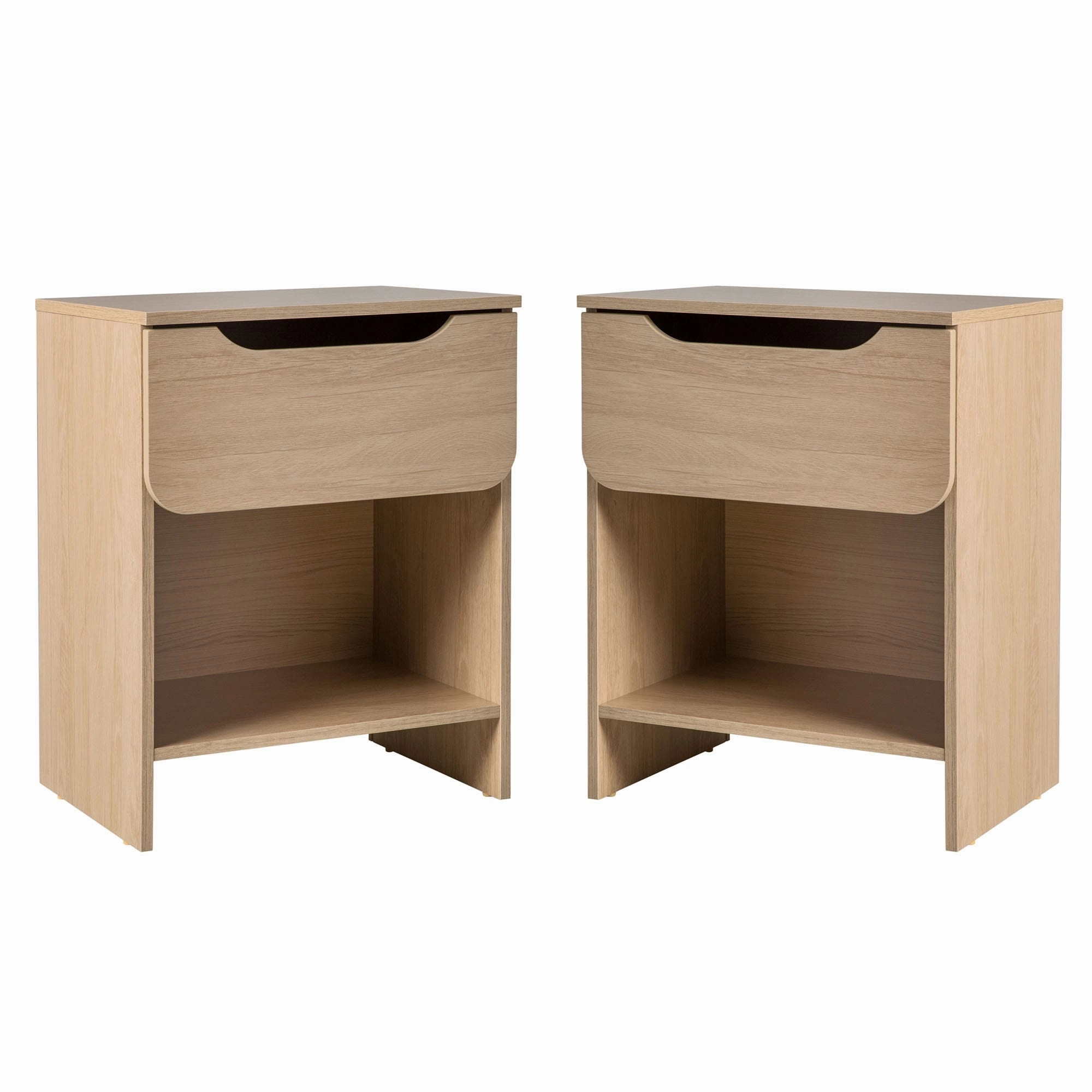 Middlebrook Designs Modern 1-Drawer Nightstand with Cubby (Set of 2)
