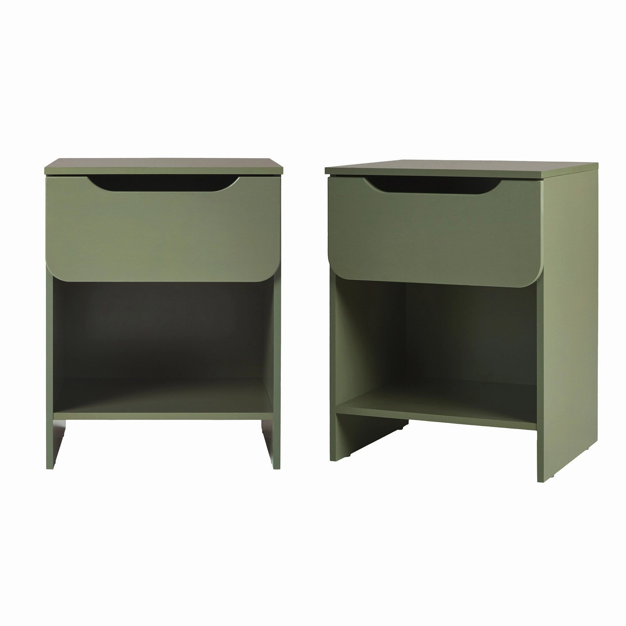 Middlebrook Designs Modern 1-Drawer Nightstand with Cubby (Set of 2)