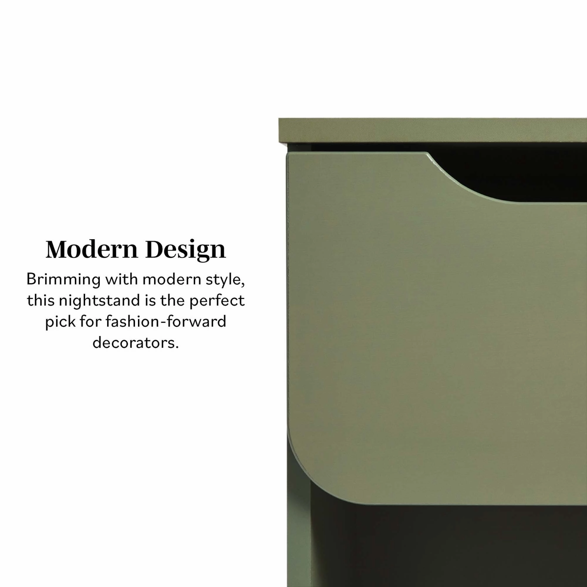 Middlebrook Designs Modern 1-Drawer Nightstand with Cubby (Set of 2)