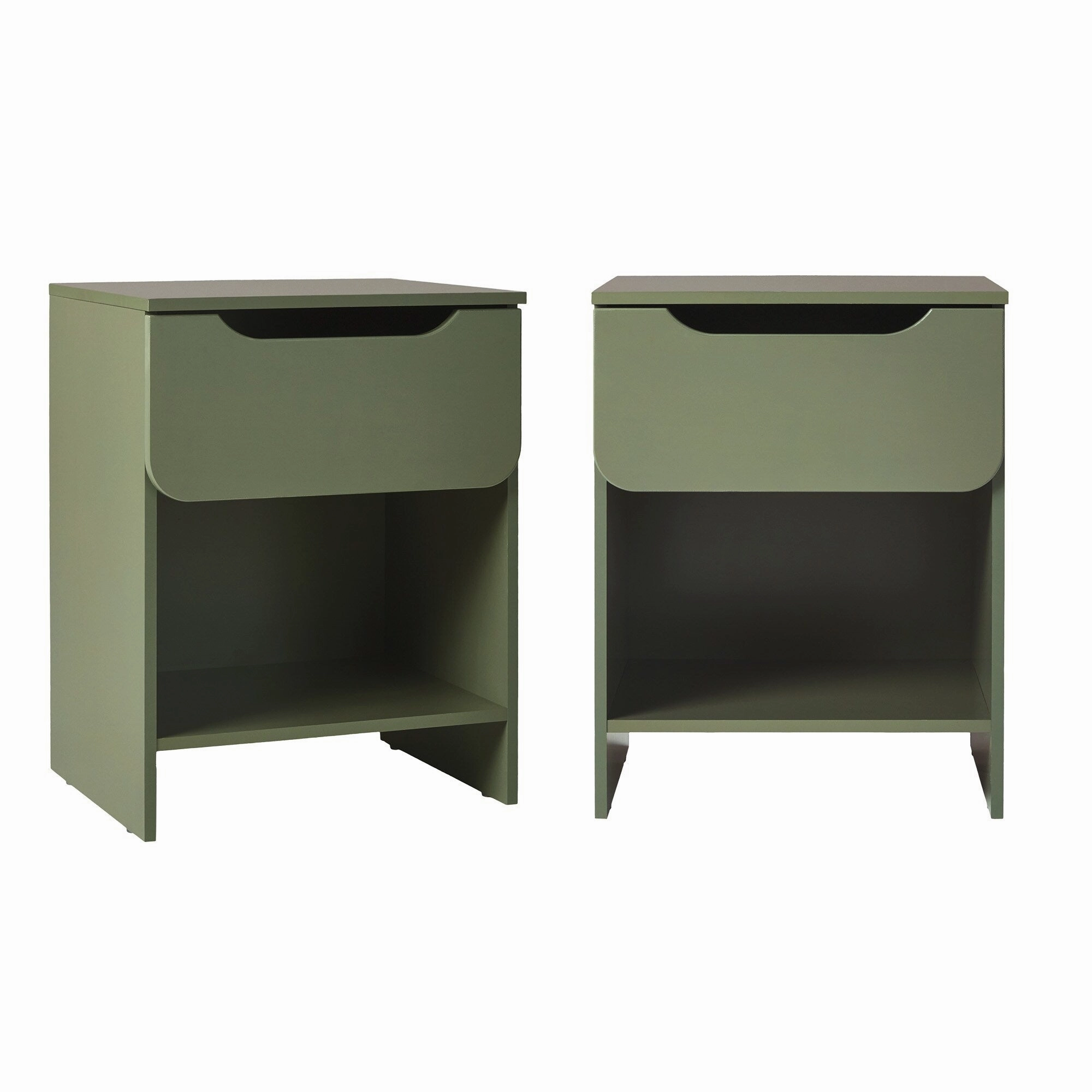 Middlebrook Designs Modern 1-Drawer Nightstand with Cubby (Set of 2)