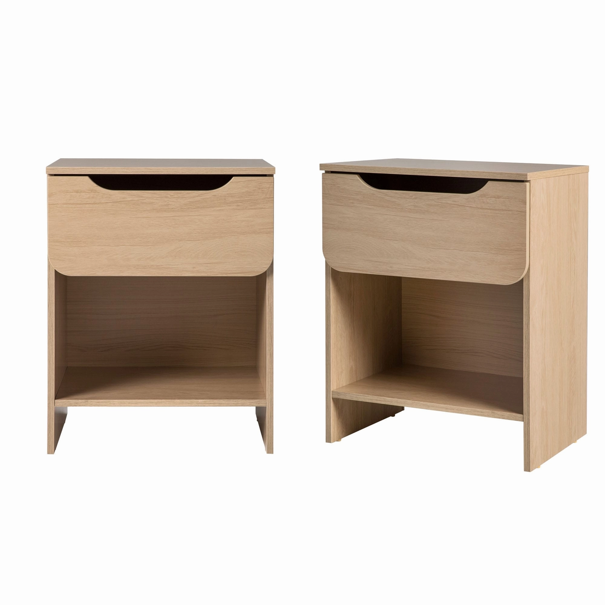 Middlebrook Designs Modern 1-Drawer Nightstand with Cubby (Set of 2)